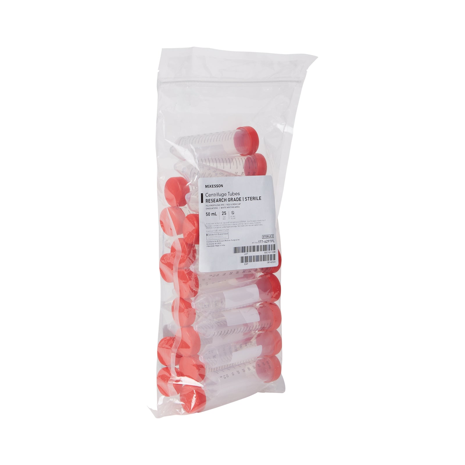 McKesson Centrifuge Tube Plain 50 mL Screw Cap Polypropylene