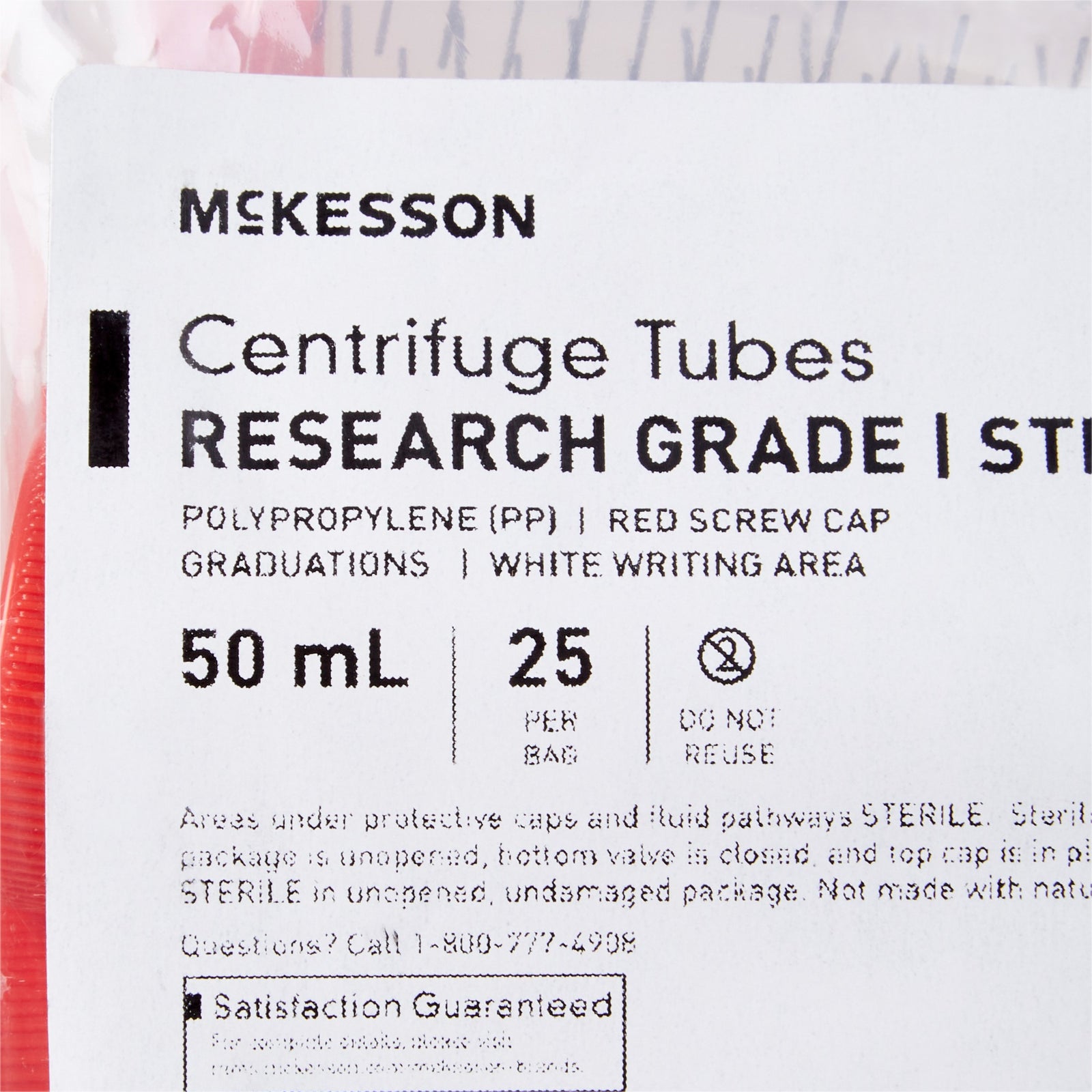 McKesson Centrifuge Tube Plain 50 mL Screw Cap Polypropylene