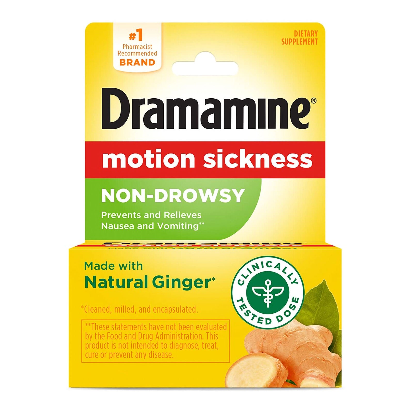 Dramamine 24-Hour Motion Sickness Relief Tablets, 18 Count