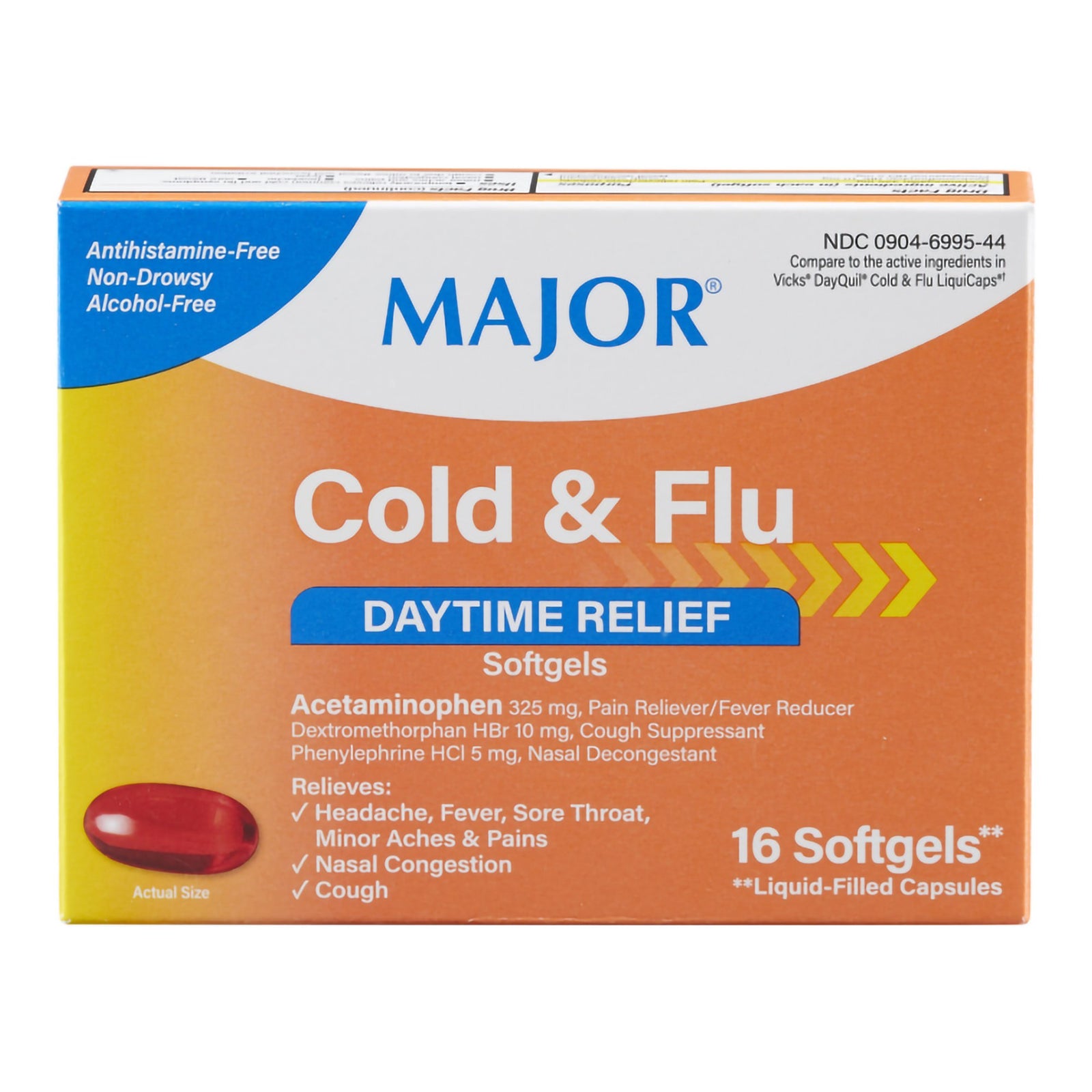 McKesson Pharmac Cold & Flu Relief Softgel Capsules, 10-5-325 mg, 16 Count