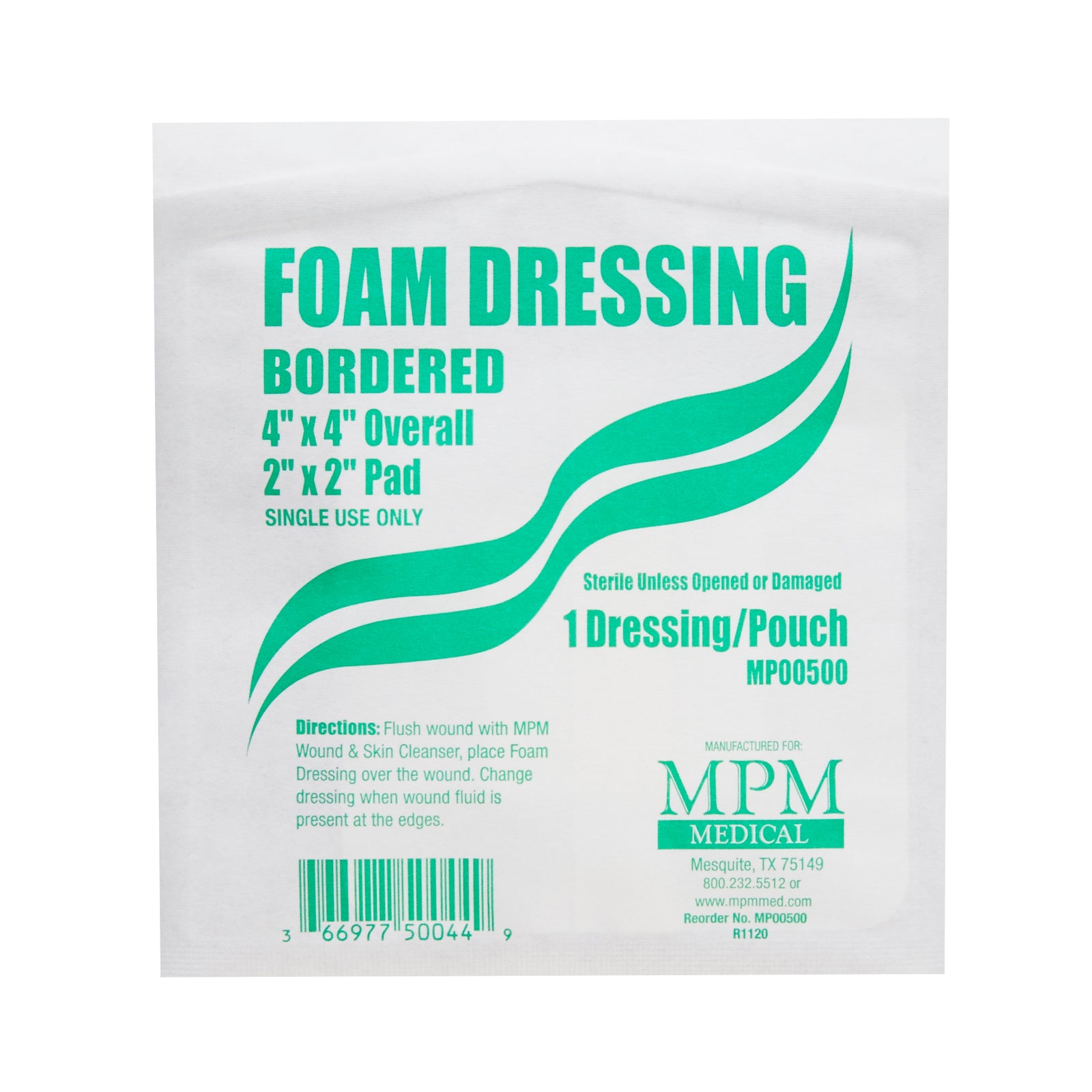 MPM 4x4 Inch Foam Dressing with Border and Waterproof Backing