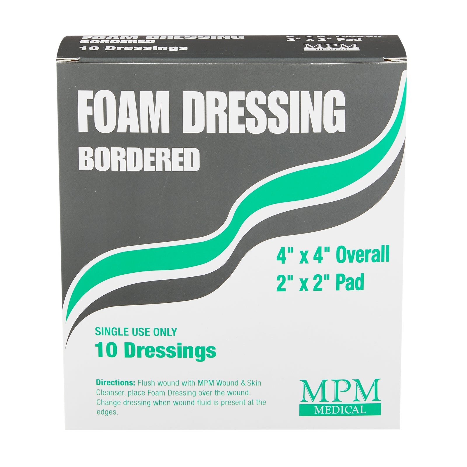 MPM 4x4 Inch Foam Dressing with Border and Waterproof Backing