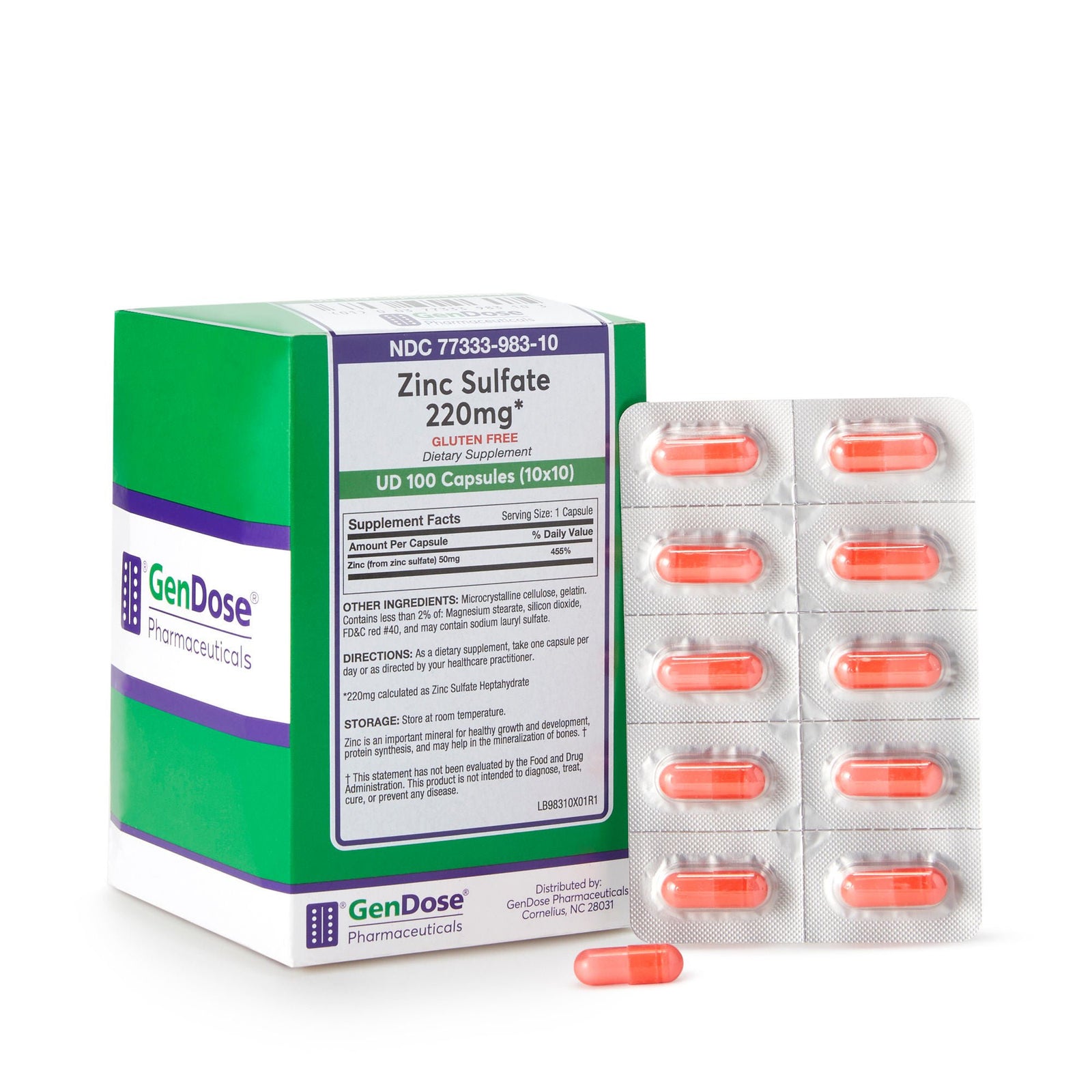 GenDose Zinc Sulfate 220 mg Capsules