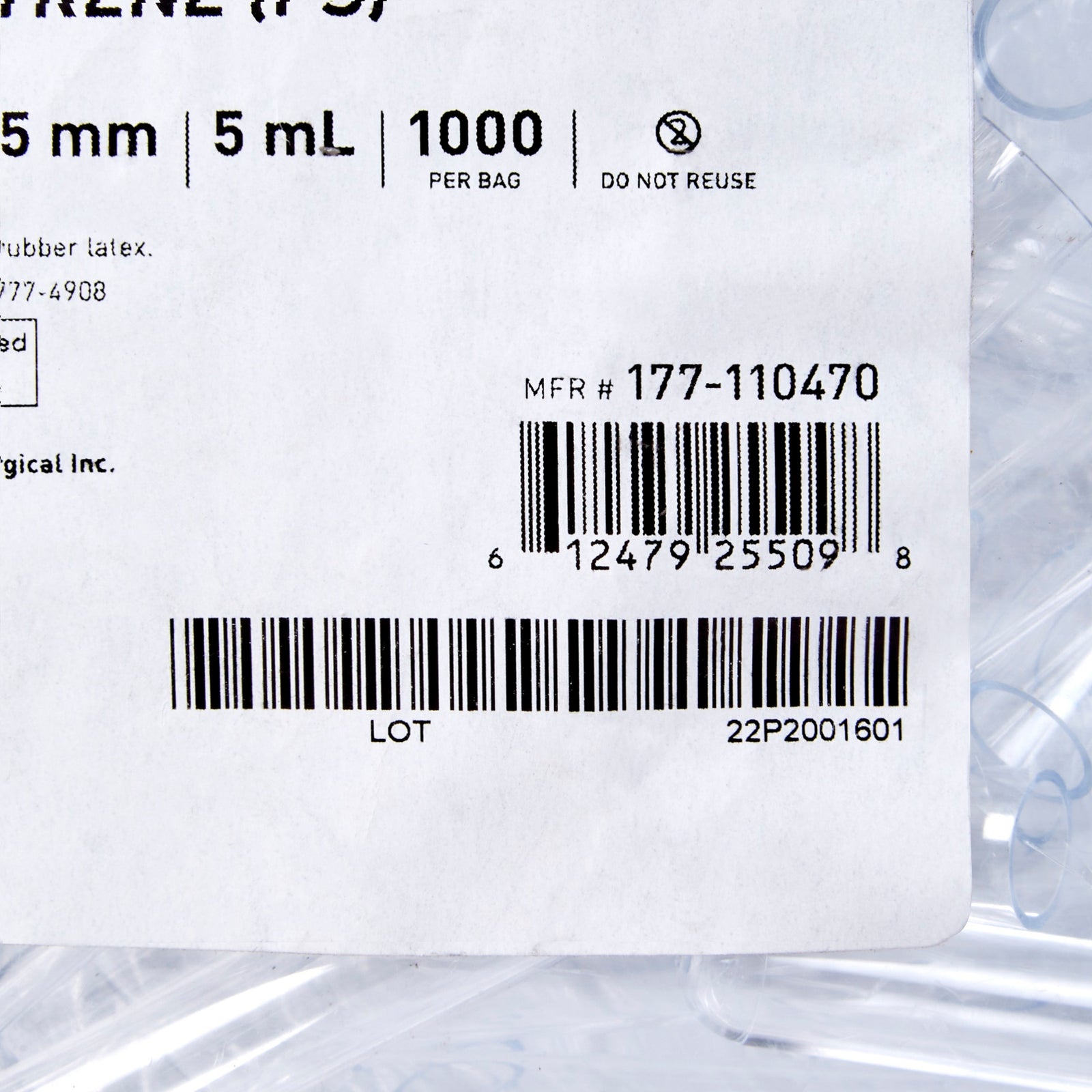 McKesson Polystyrene Test Tubes