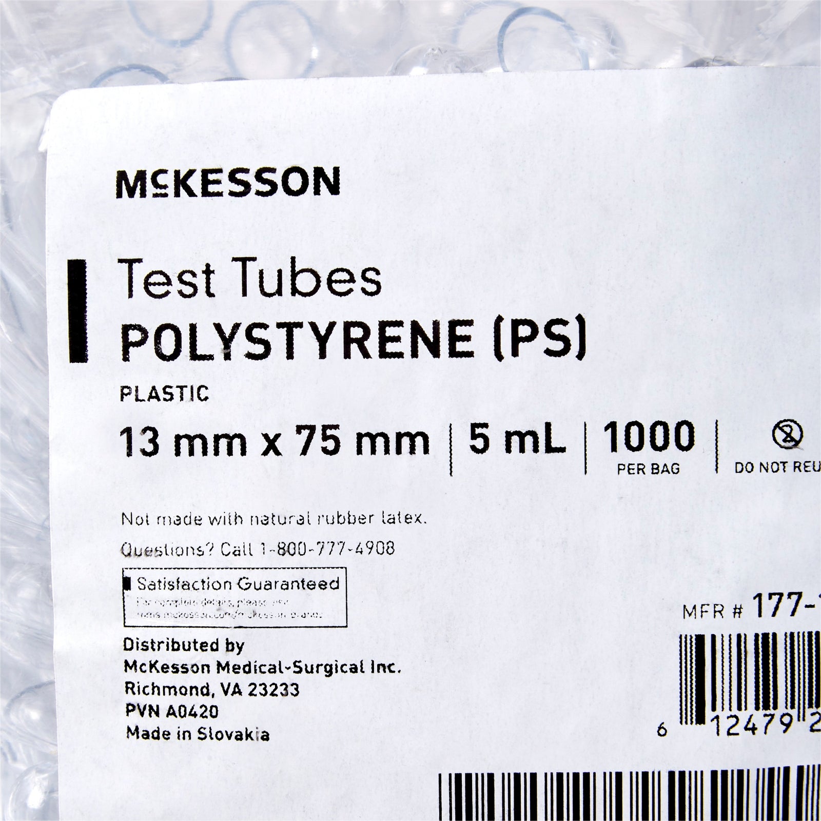 McKesson Polystyrene Test Tubes