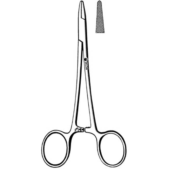 Sklar Baumgartner Needle Holder 5 1/2 Inch Straight Serrated Tip