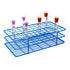 Blue HDPE Coated Wire Test Tube Rack - 72 Place for 13-16mm Tubes