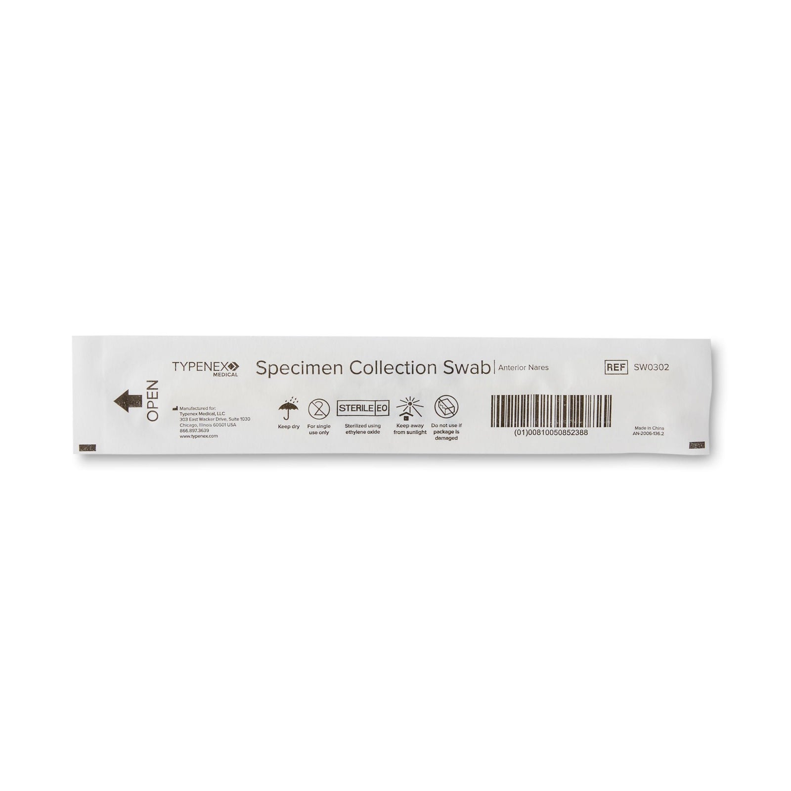 Typenex Nasal Anterior Specimen Collection Swab