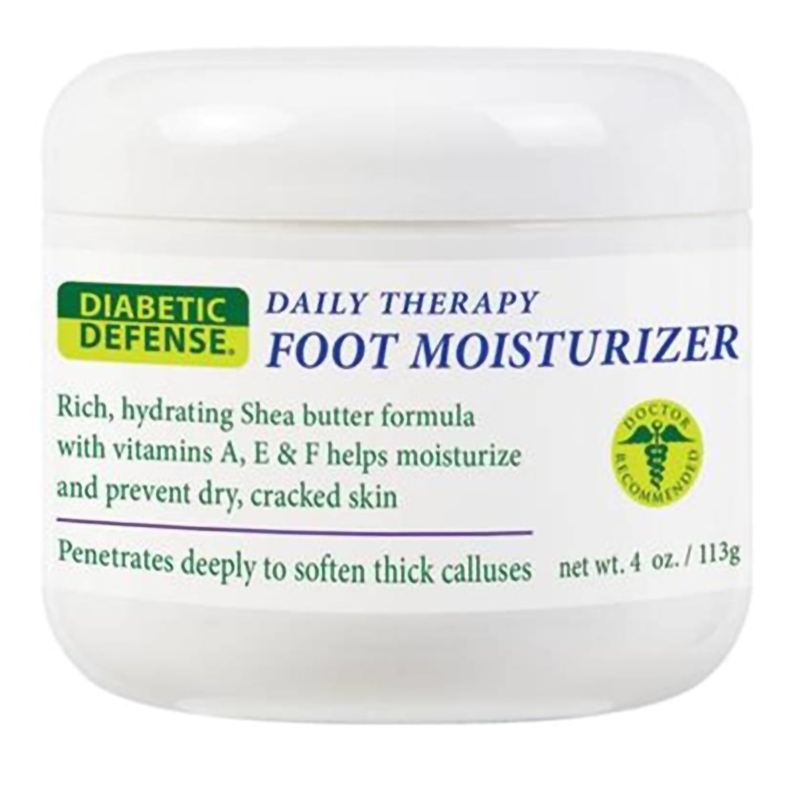 Diabetic Defense® Daily Therapy Foot Moisturizer 4 oz. Jar