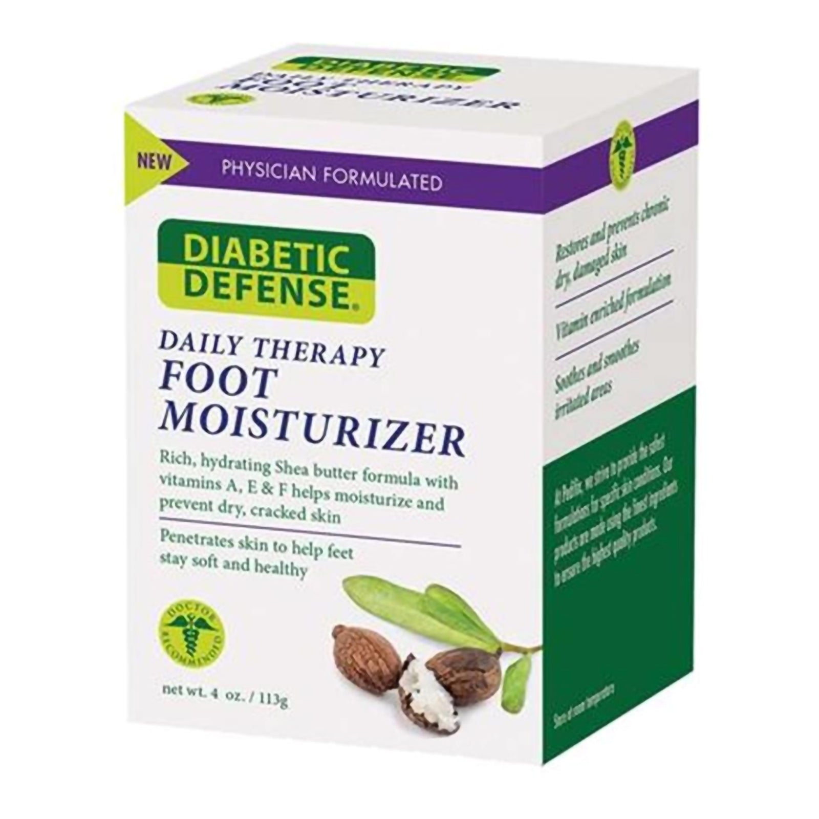 Diabetic Defense® Daily Therapy Foot Moisturizer 4 oz. Jar