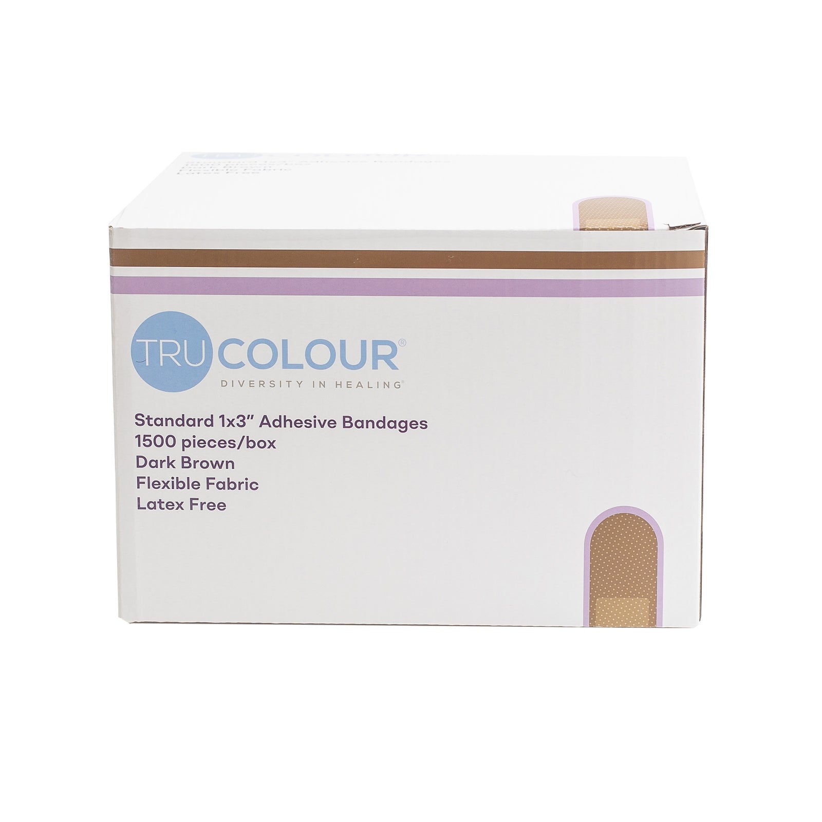 Tru-Colour® Dark Brown Fabric Adhesive Strip 1 x 3 Inch Sterile