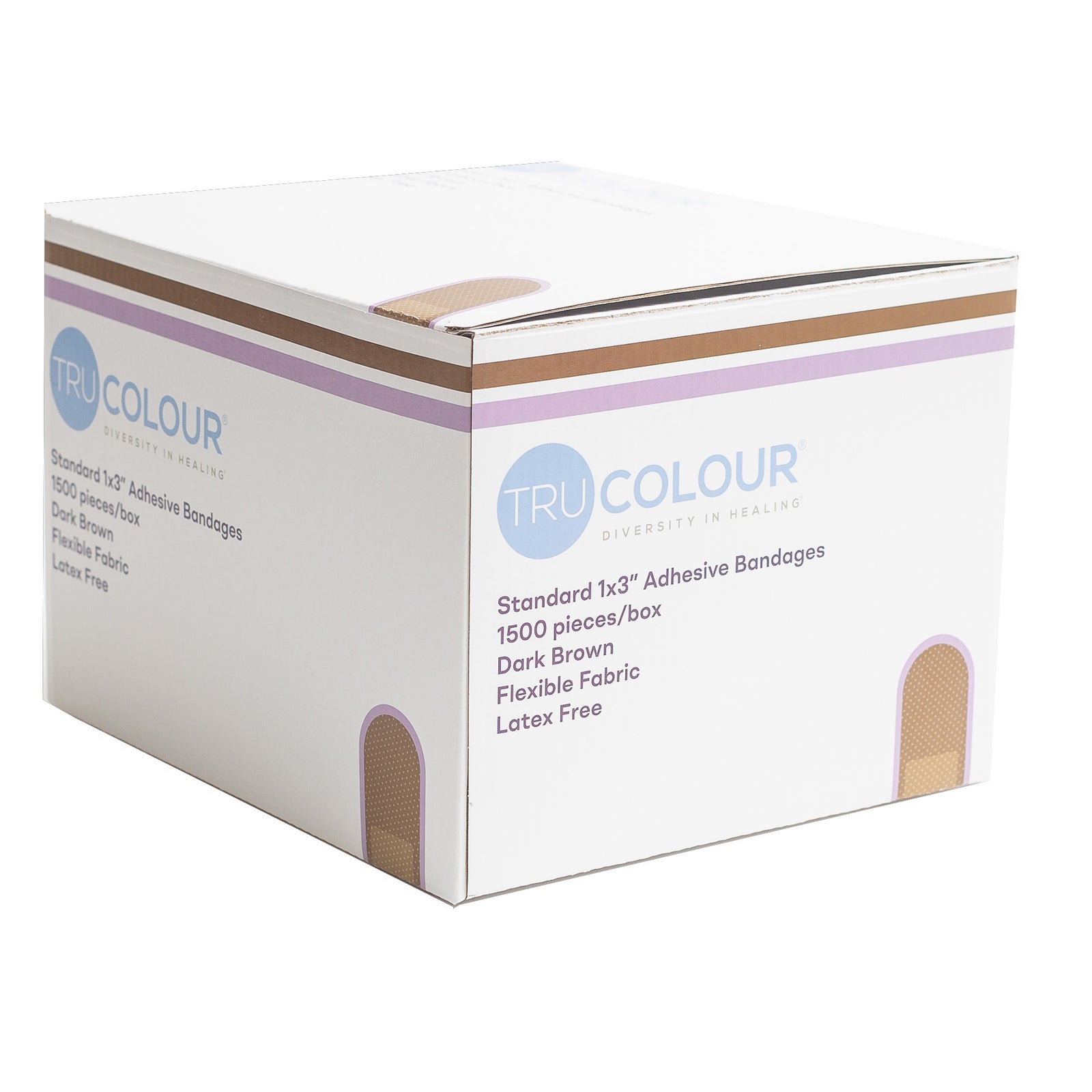 Tru-Colour® Dark Brown Fabric Adhesive Strip 1 x 3 Inch Sterile