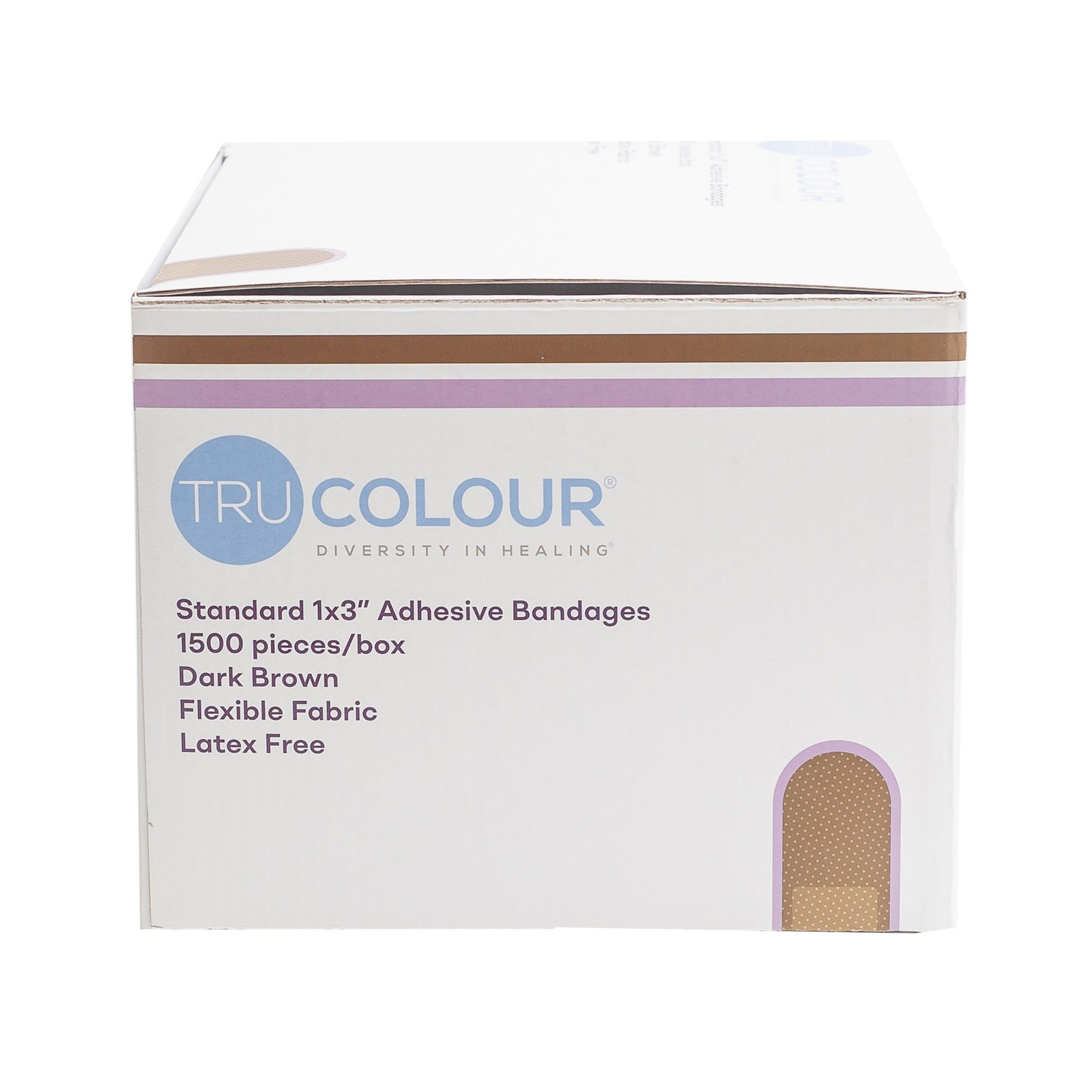 Tru-Colour® Dark Brown Fabric Adhesive Strip 1 x 3 Inch Sterile