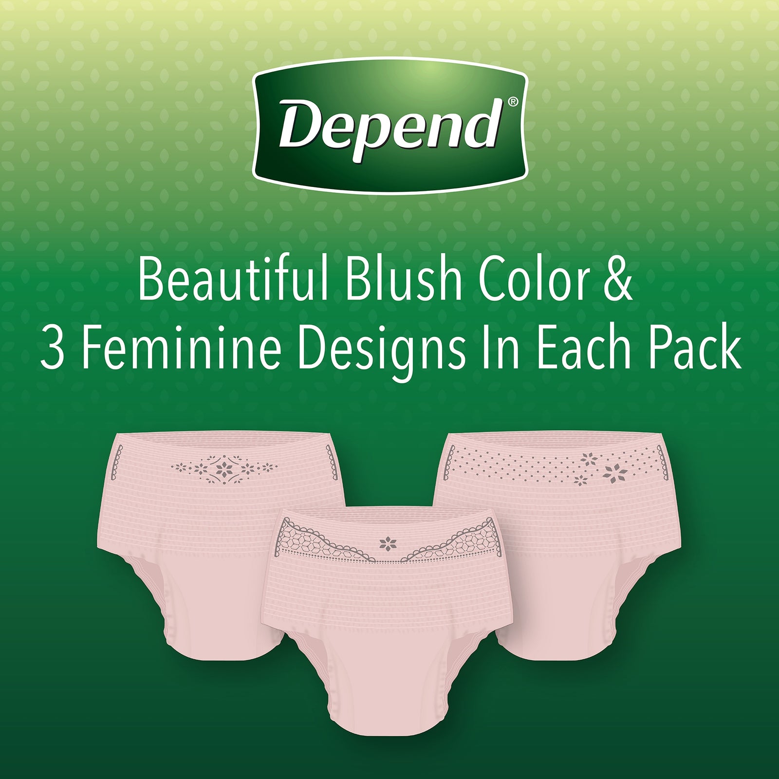 Depend Maximum Absorbency Female Incontinence Underwear Blush Small