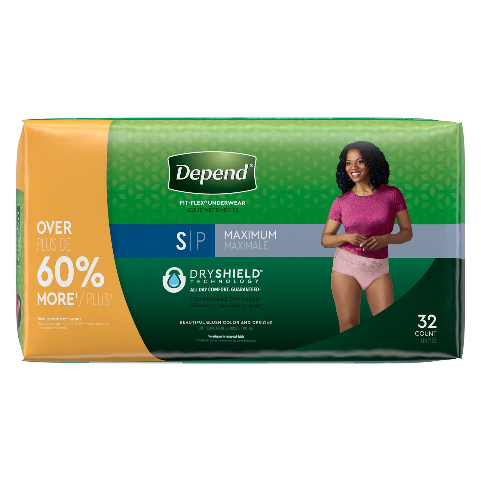 Depend Maximum Absorbency Female Incontinence Underwear Blush Small