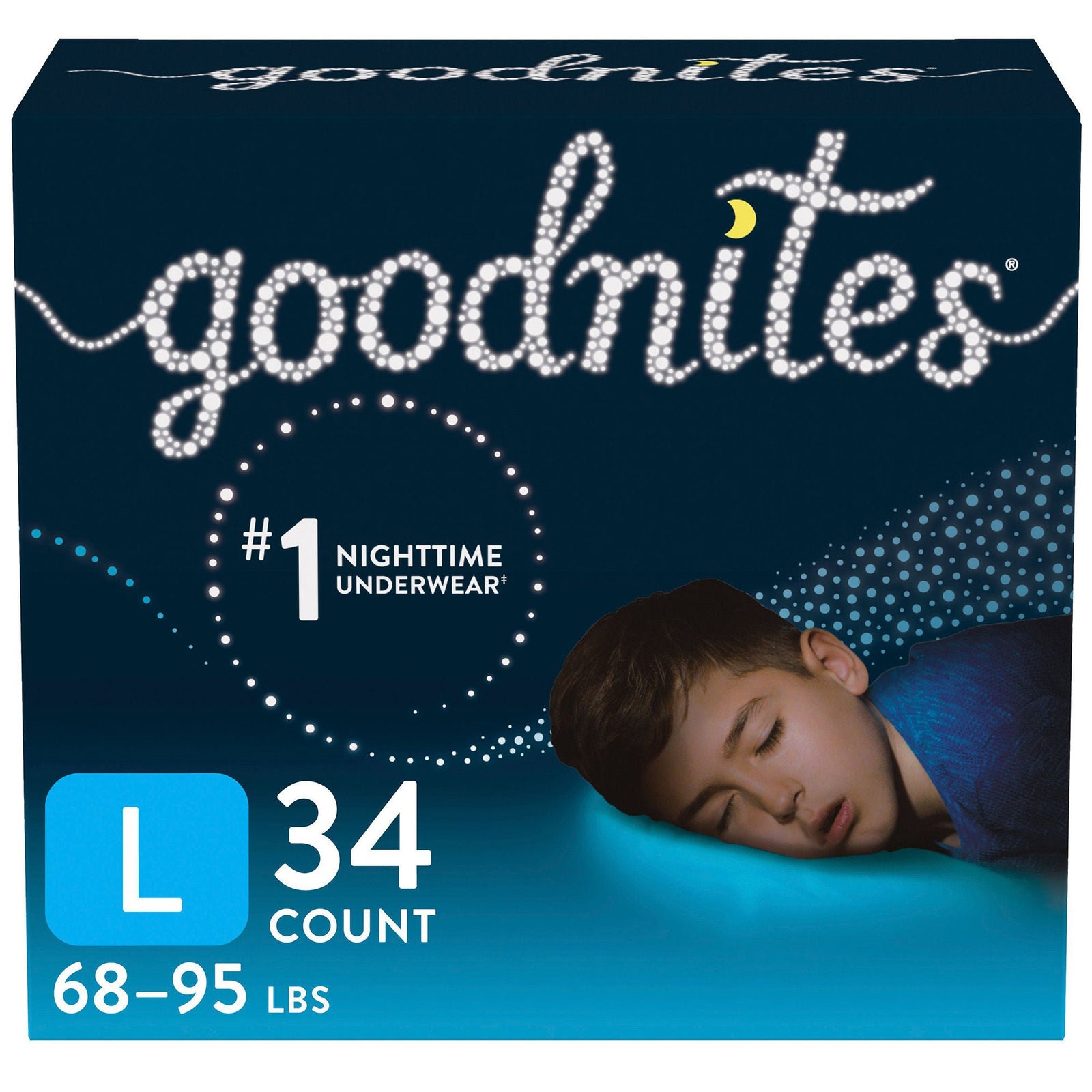 Goodnites Boys Overnight Absorbent Underwear, Size L (68 to 95 lbs)