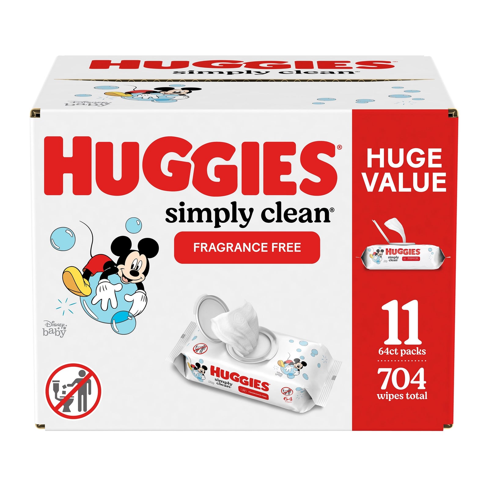 Huggies Simply Clean Baby Wipes Soft Pack Unscented 704 Count