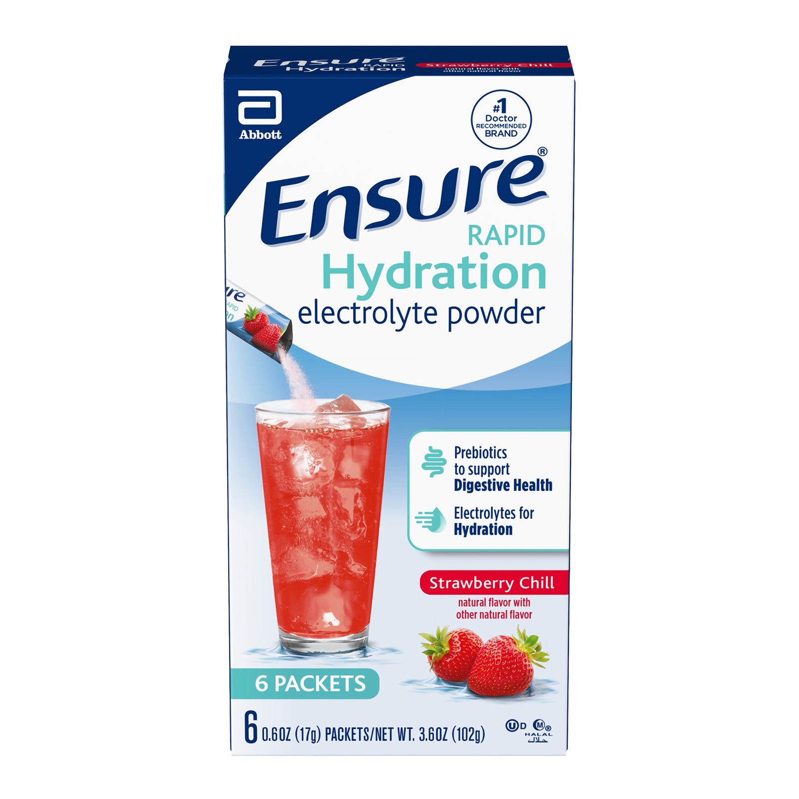 ABBOTT NUTRITION Ensure Rapid Hydration Electrolyte Powder Strawberry Chill