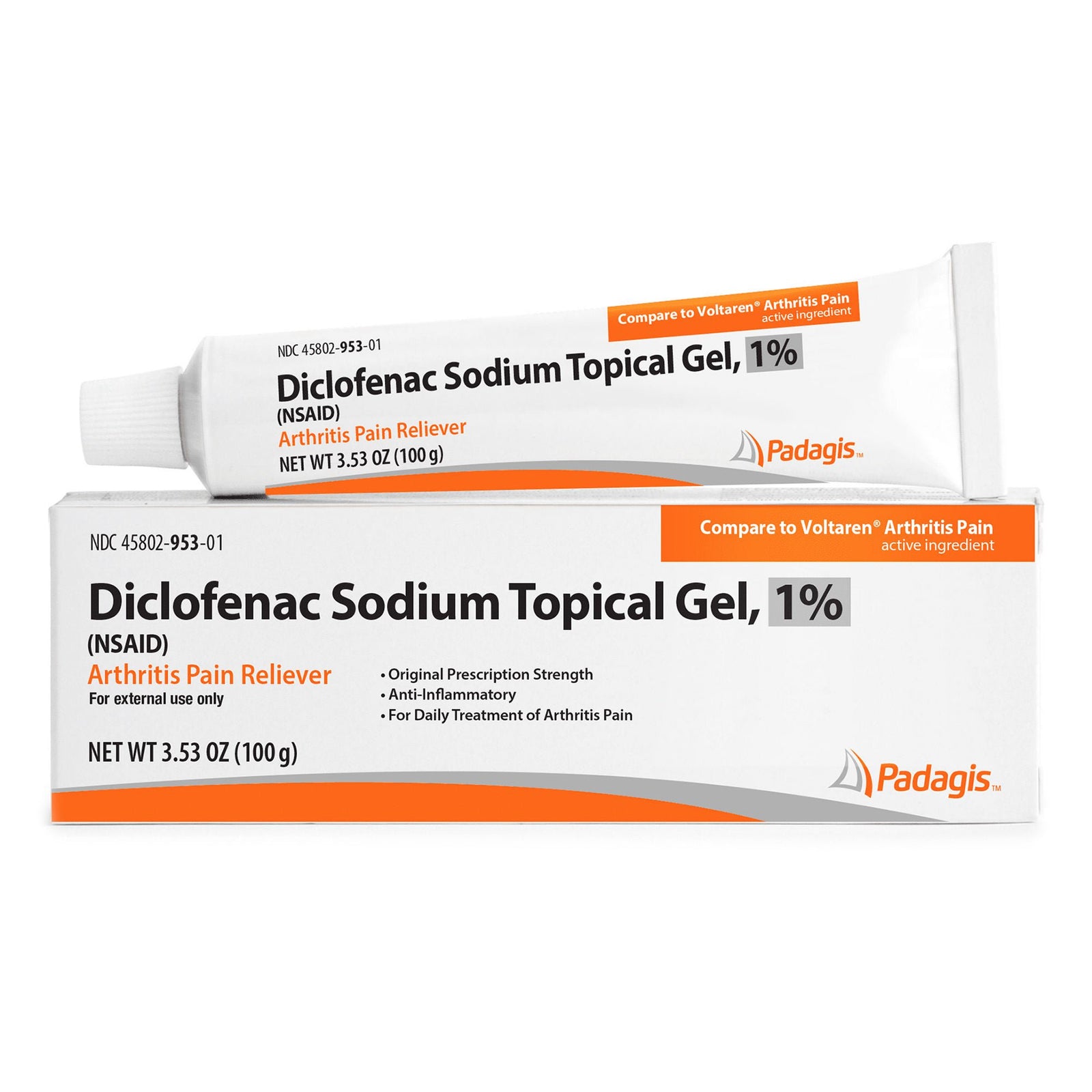 Padagis Diclofenac Sodium Topical Gel 1%, 100 g