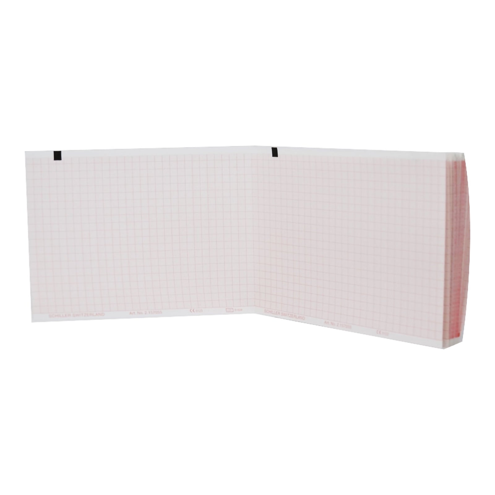 Shiller Z-Fold Thermal Recording Chart Paper with Red Grid - 5-3/5" x 148'