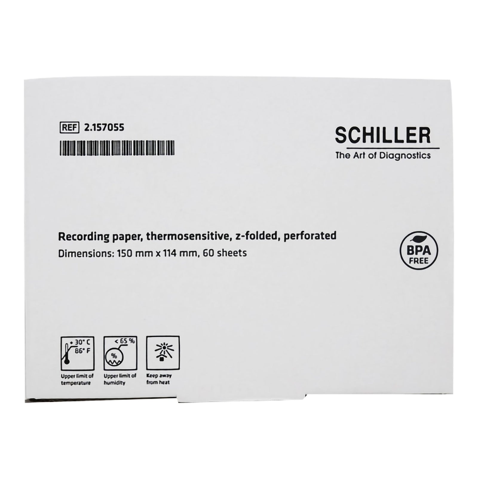 Shiller Z-Fold Thermal Recording Chart Paper with Red Grid - 5-3/5" x 148'