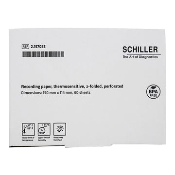 Shiller Z-Fold Thermal Recording Chart Paper with Red Grid - 5-3/5
