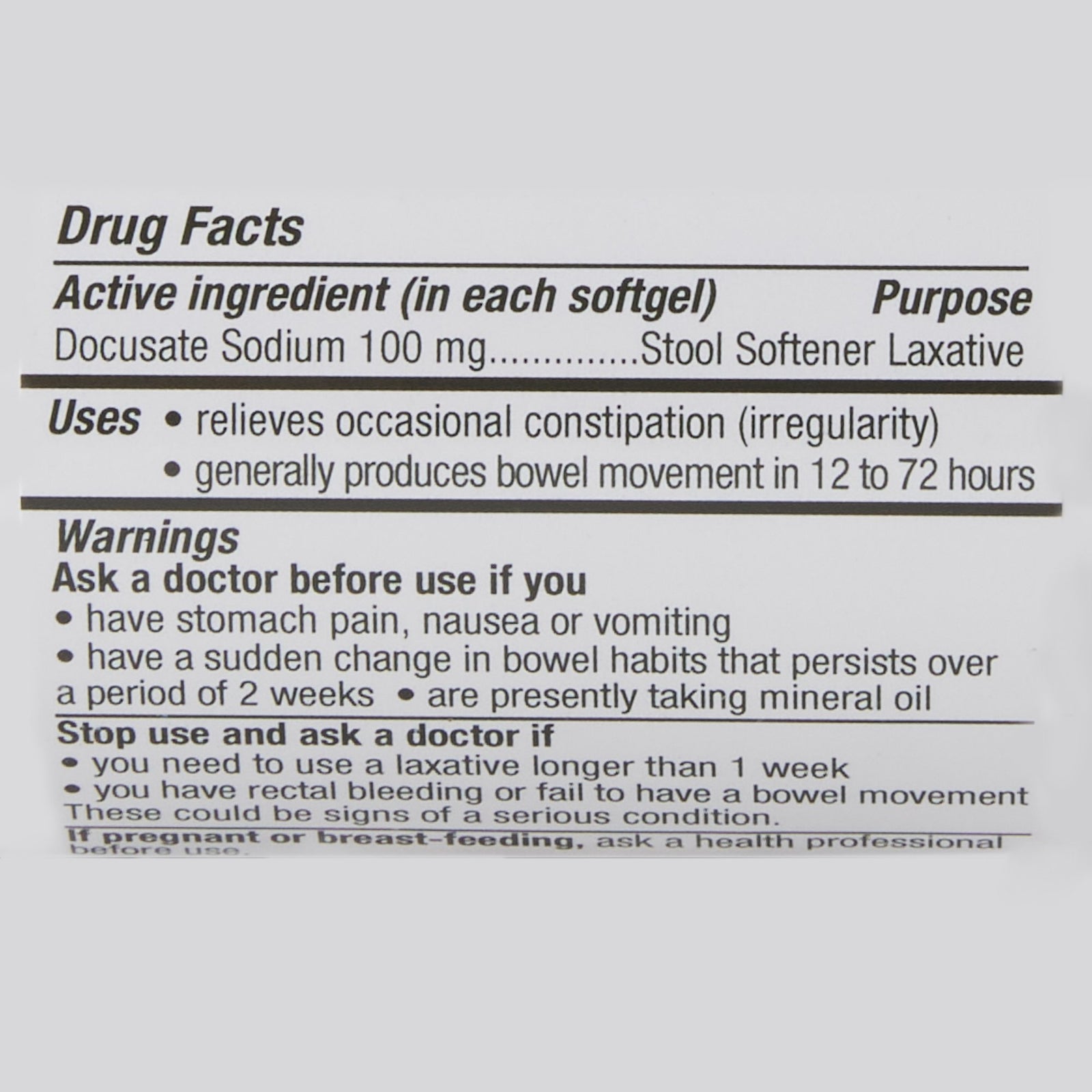 Geri-Care Stool Softener Softgels 100 mg Docusate Sodium