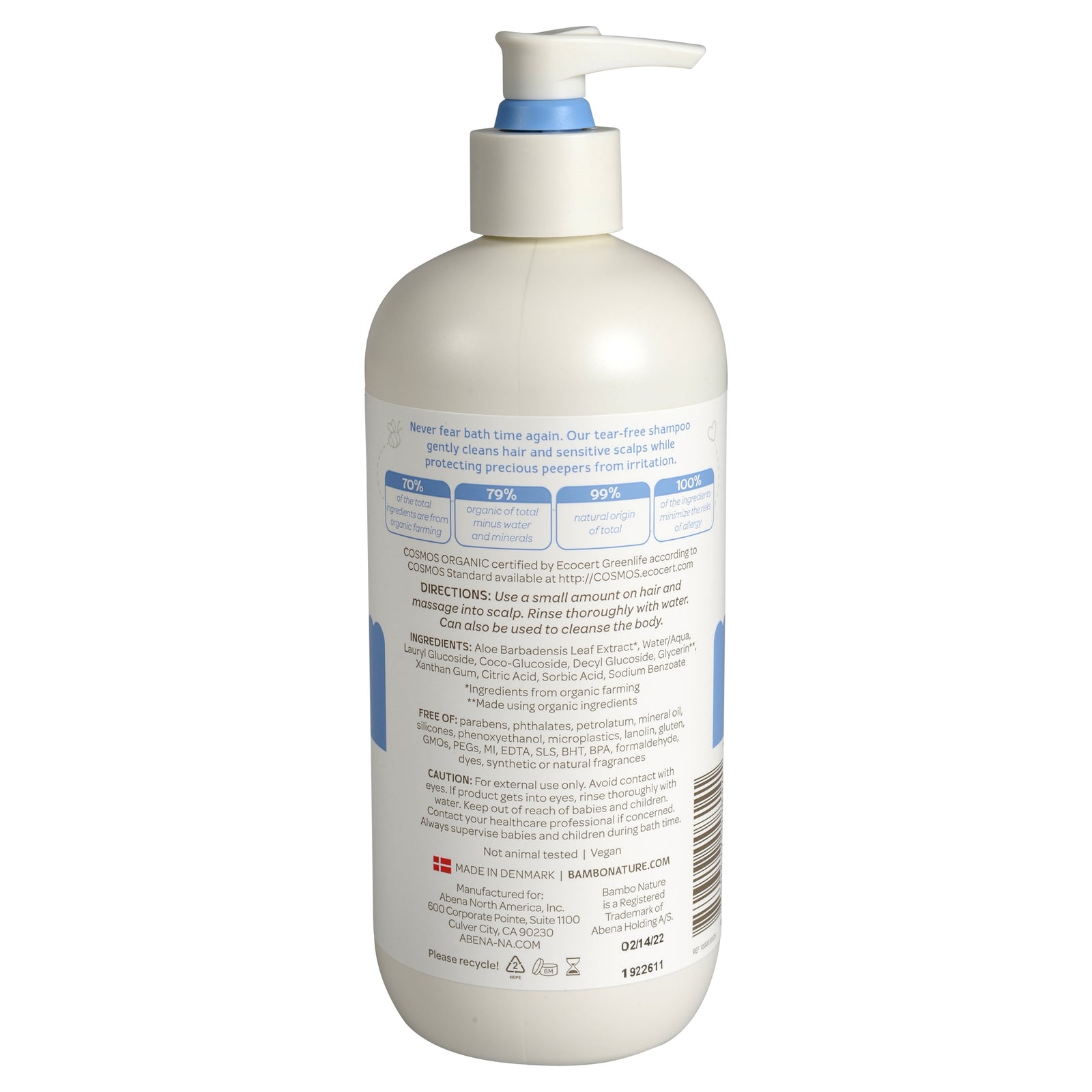 Bambo Nature Tear Clear Baby Shampoo 16.9 oz Pump Bottle