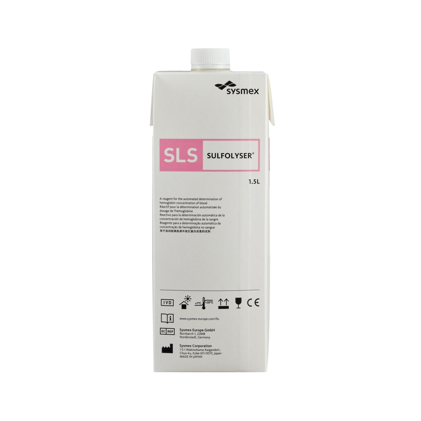 Sulfolyser Hemoglobin Reagent for Sysmex Hematology Analyzers