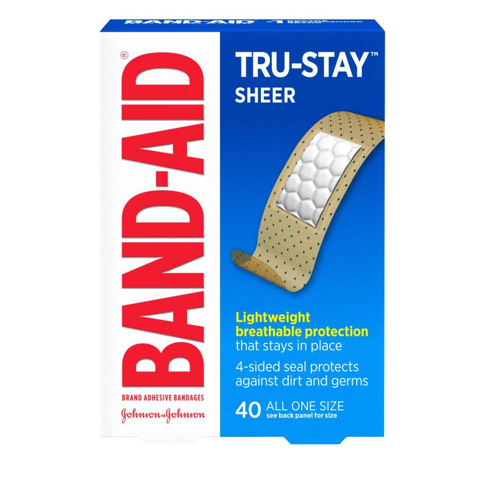Band-Aid TRU-STAY Plastic Sheer Adhesive Strips 3/4 x 3 Inch