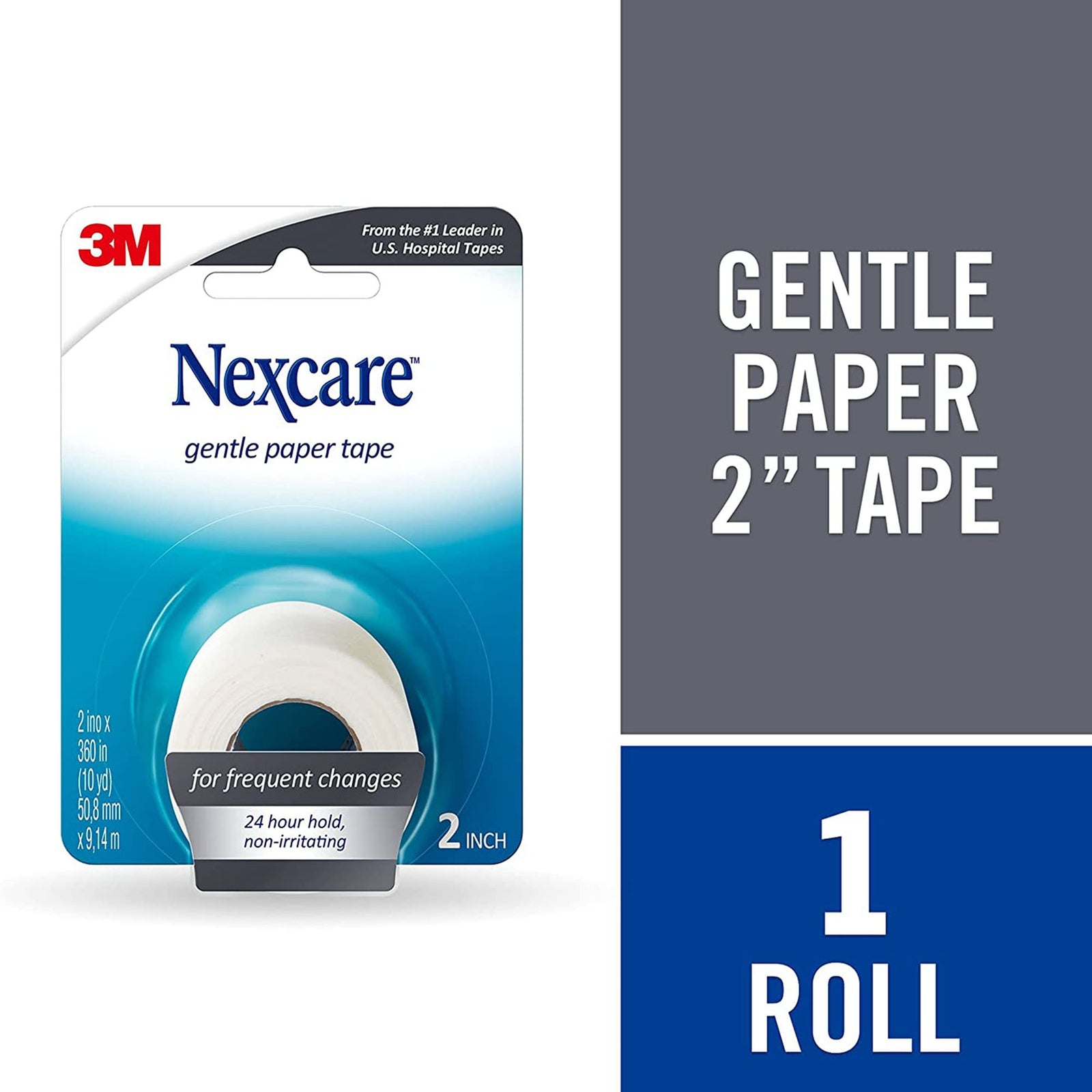 Nexcare Gentle Paper Medical Tape 2 Inch x 10 Yard White