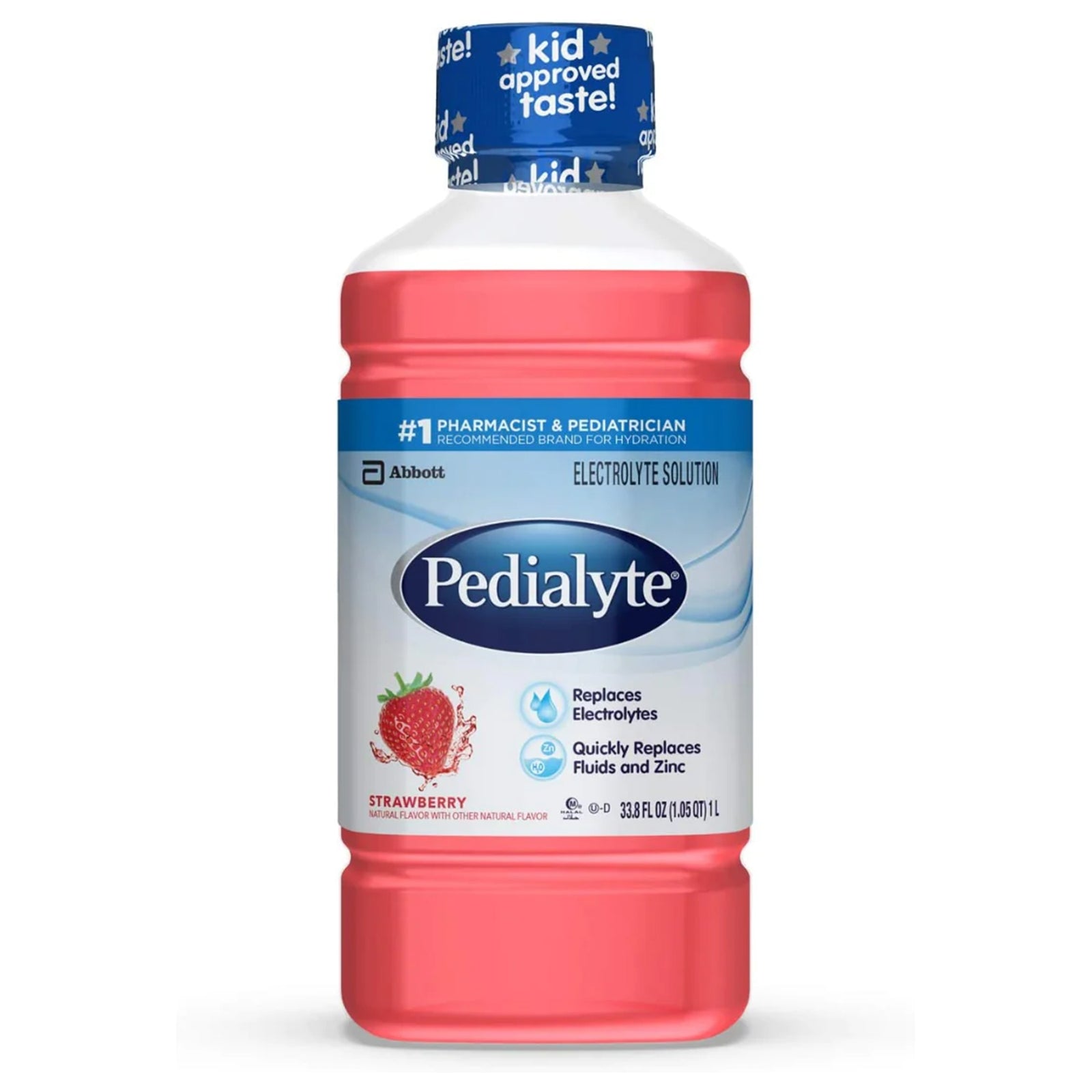 Pedialyte Classic Oral Electrolyte Solution Strawberry Flavor 33.8 oz