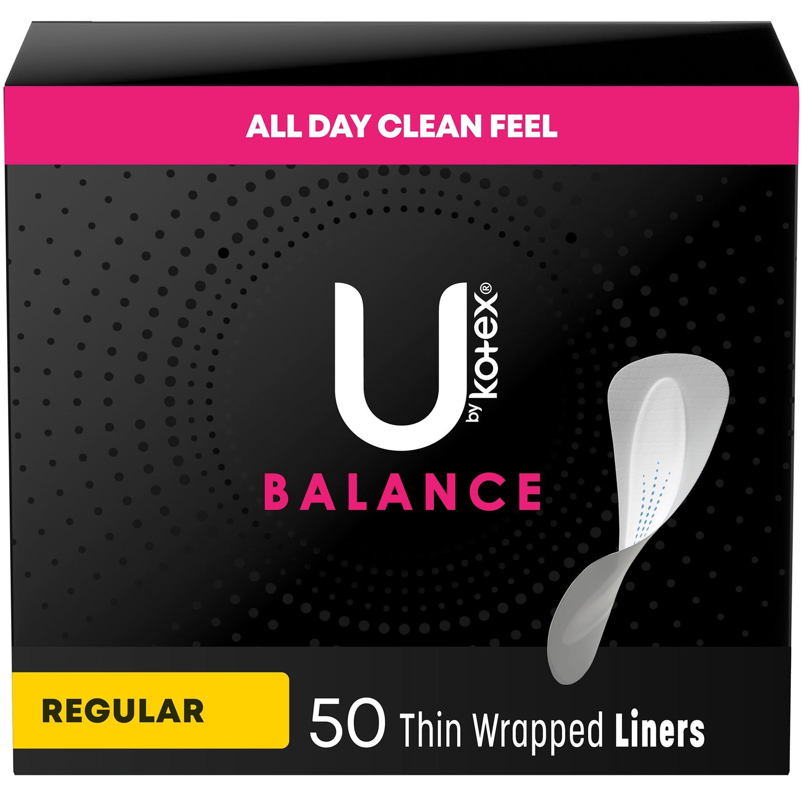U by Kotex Barely There Wrapped Panty Liner, Box of 50