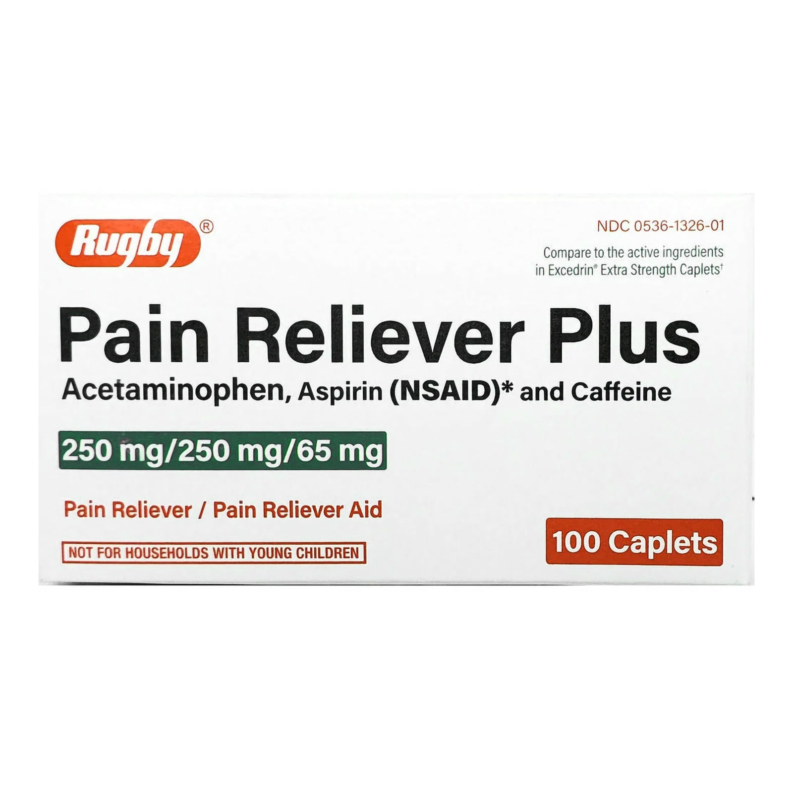 Pain Relief Acetaminophen / Aspirin / Caffeine Tablets 100 Count