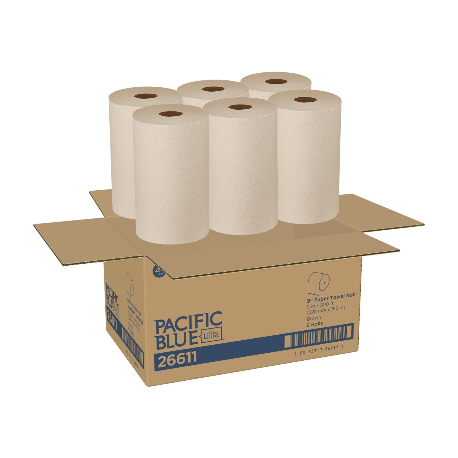 Pacific Blue Ultra™ Brown Paper Towel Roll 6 x 9 Inch