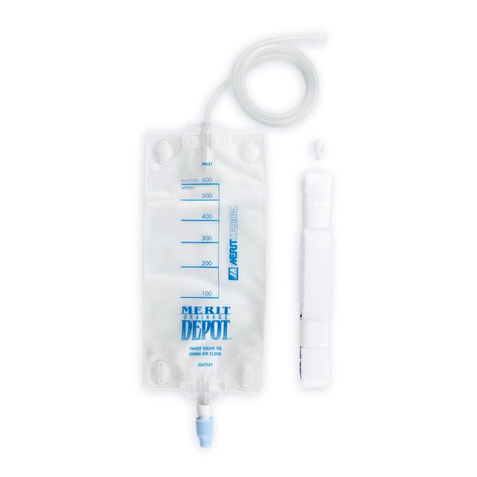 Merit Medical Drainage Bag, 600 mL, 24-Inch