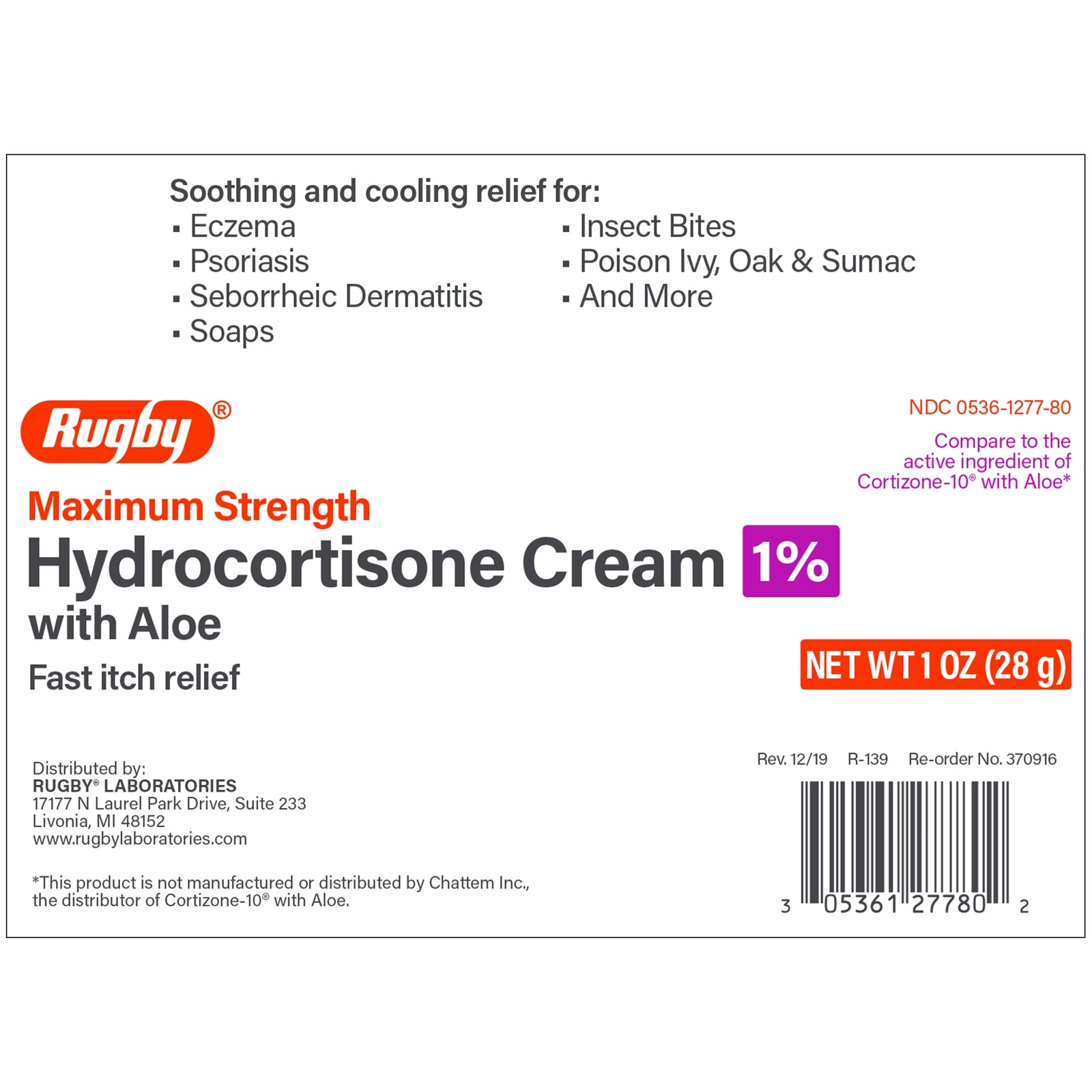 McKesson Pharmac Hydrocortisone Cream, 1%, 1 oz Tube