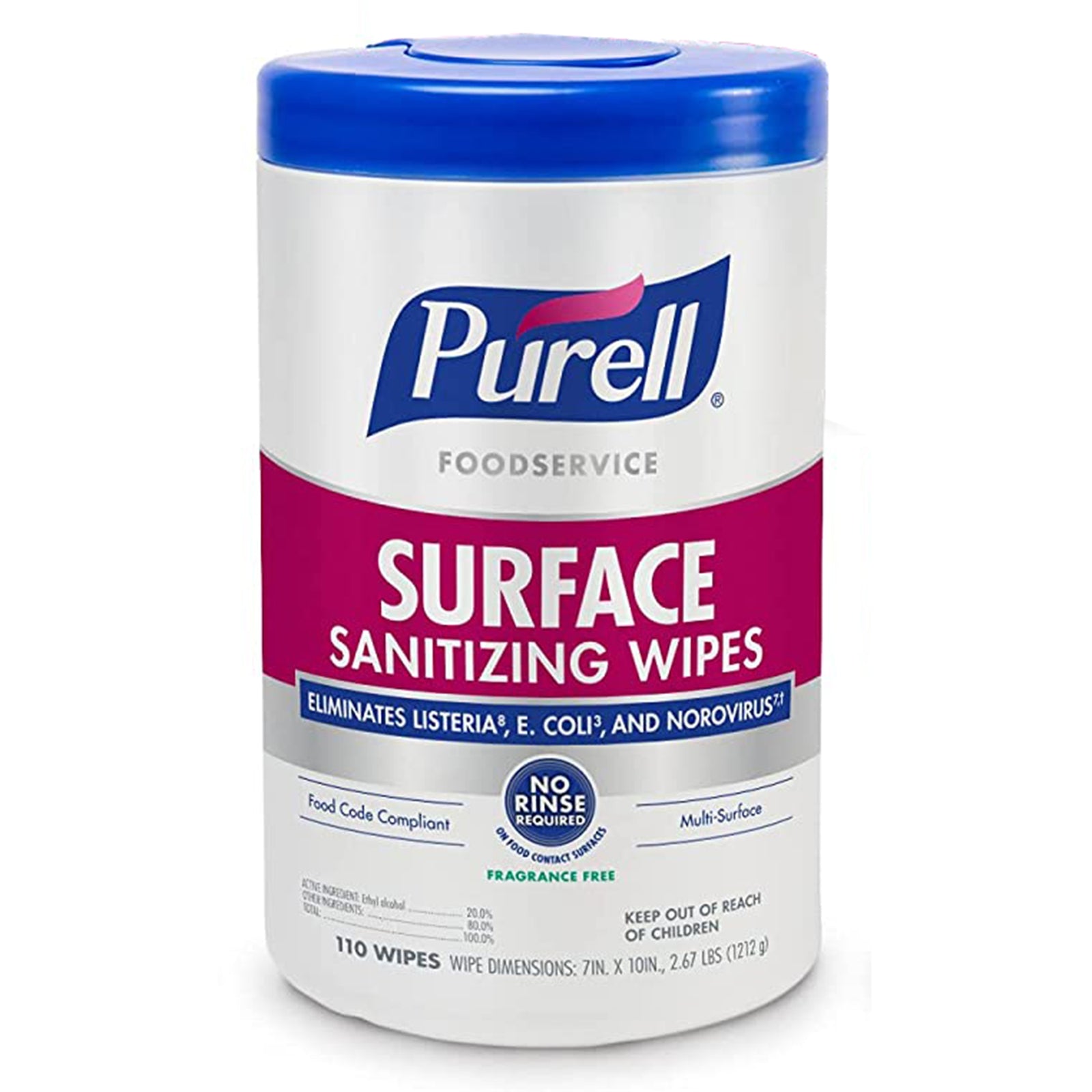 Purell Food Service Surface Sanitizing Wipes - 110 Count Canister