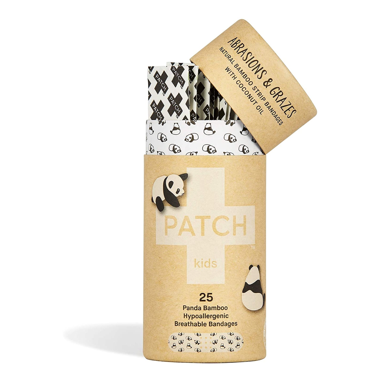 Adhesive Strip Patch Kids Bamboo / Coconut Oil Kid Design (Pandas) 3/4 X 3 Inch Sterile