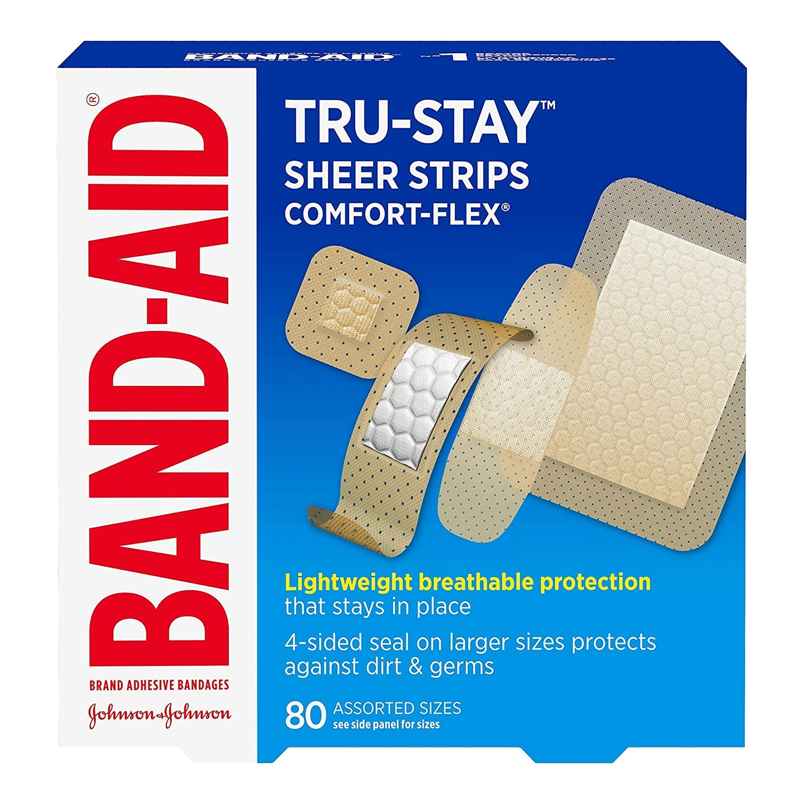 Band-Aid® Plastic Tan Adhesive Strip Bandages Assorted Sizes Sterile