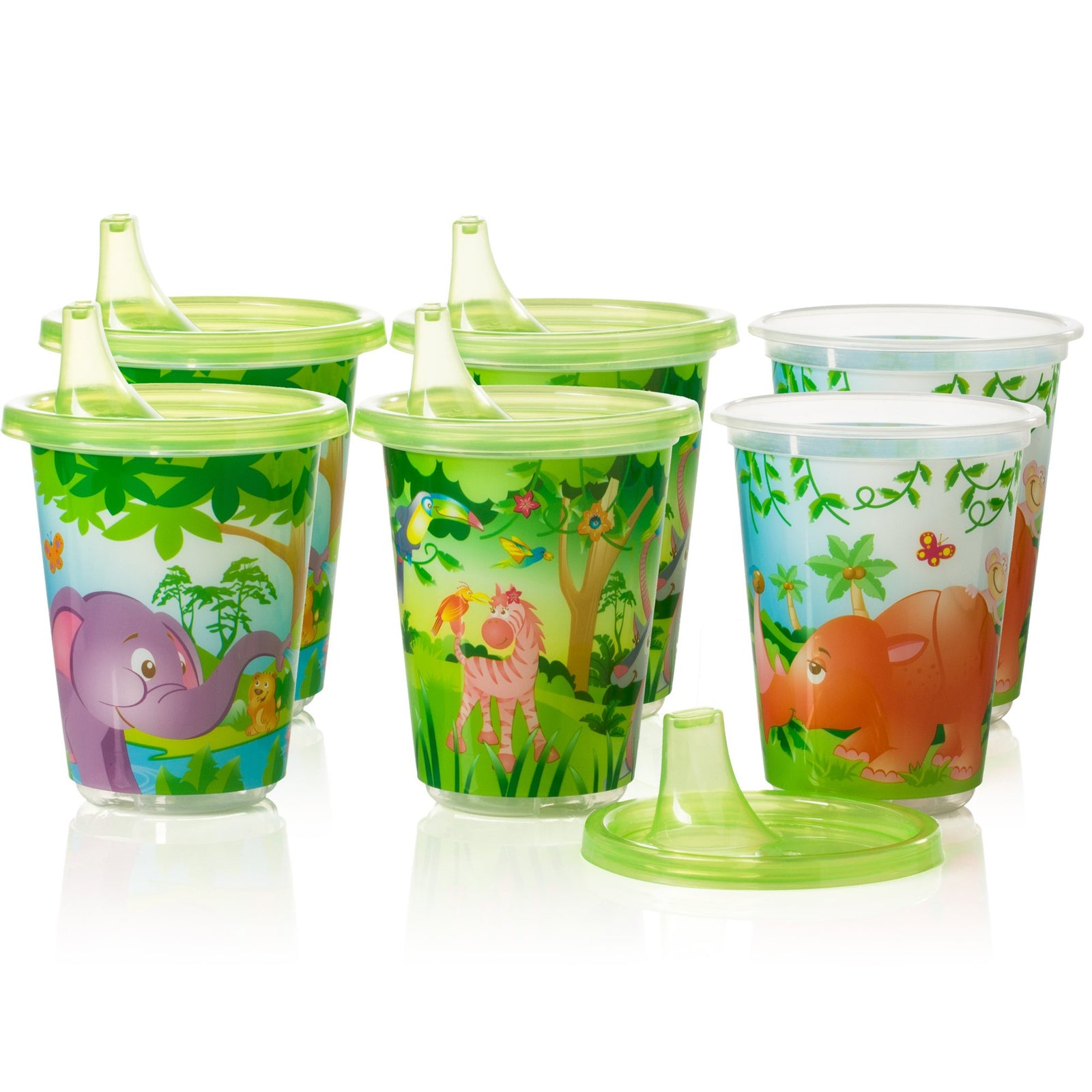 10 oz. Plastic Sippy Cup Zoo Friends Print Reusable