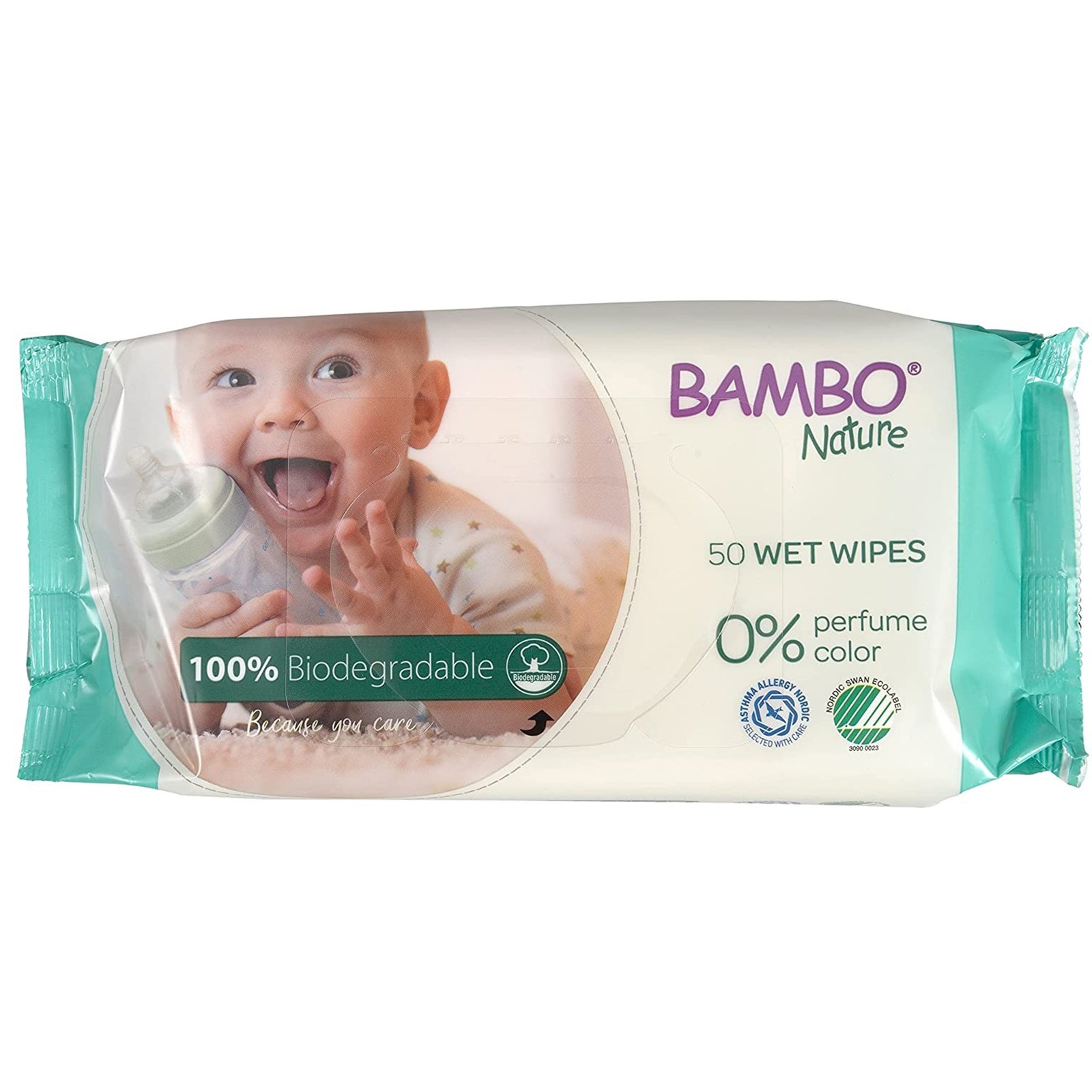 Baby Wipe Bambo Nature Soft Pack Unscented 50 Count