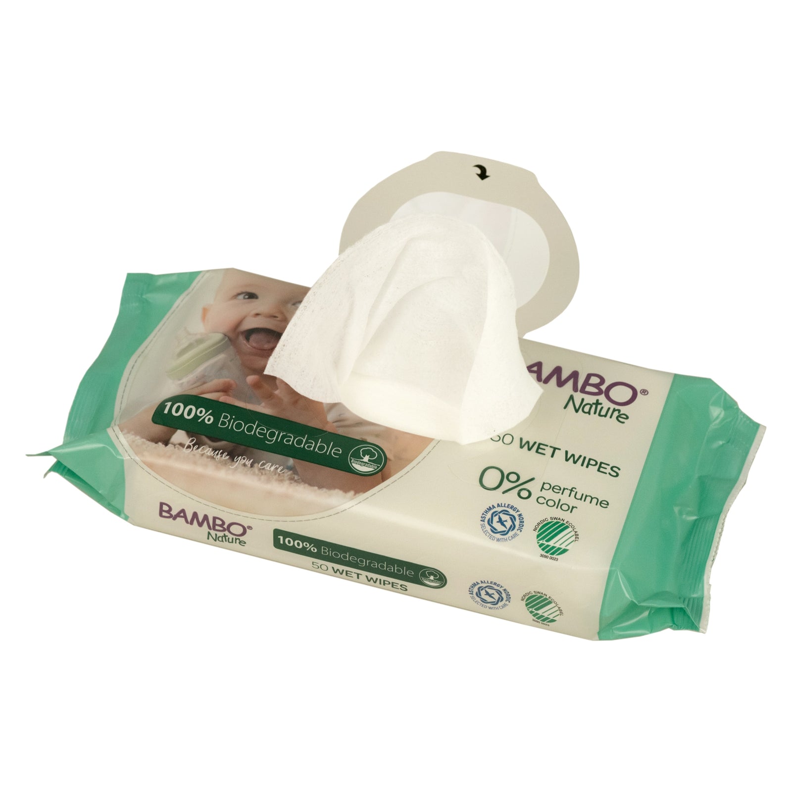 Baby Wipe Bambo Nature Soft Pack Unscented 50 Count