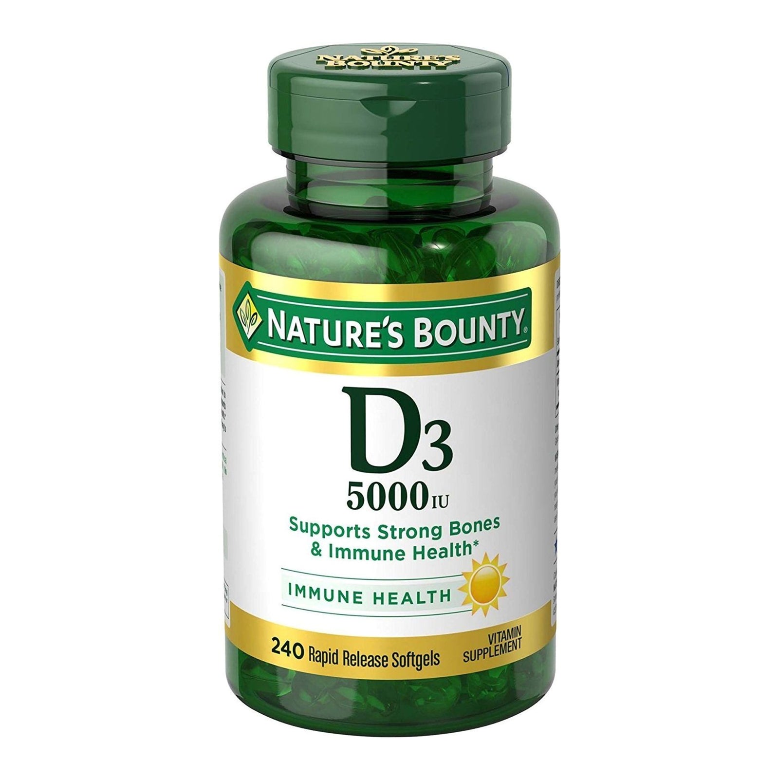 Nature's Bounty Vitamin D3 5,000 IU Softgels 240 Count