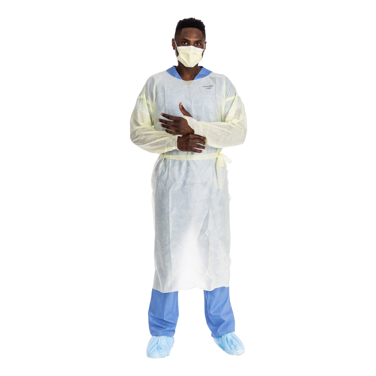 Halyard Basics Protective Procedure Gown AAMI Level 2 Large Yellow