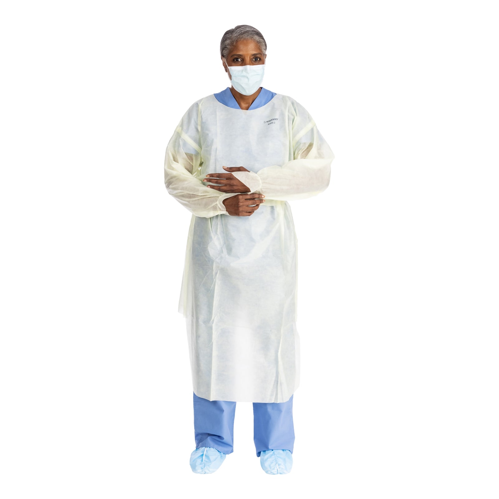 Halyard Basics Protective Procedure Gown AAMI Level 2 Large Yellow