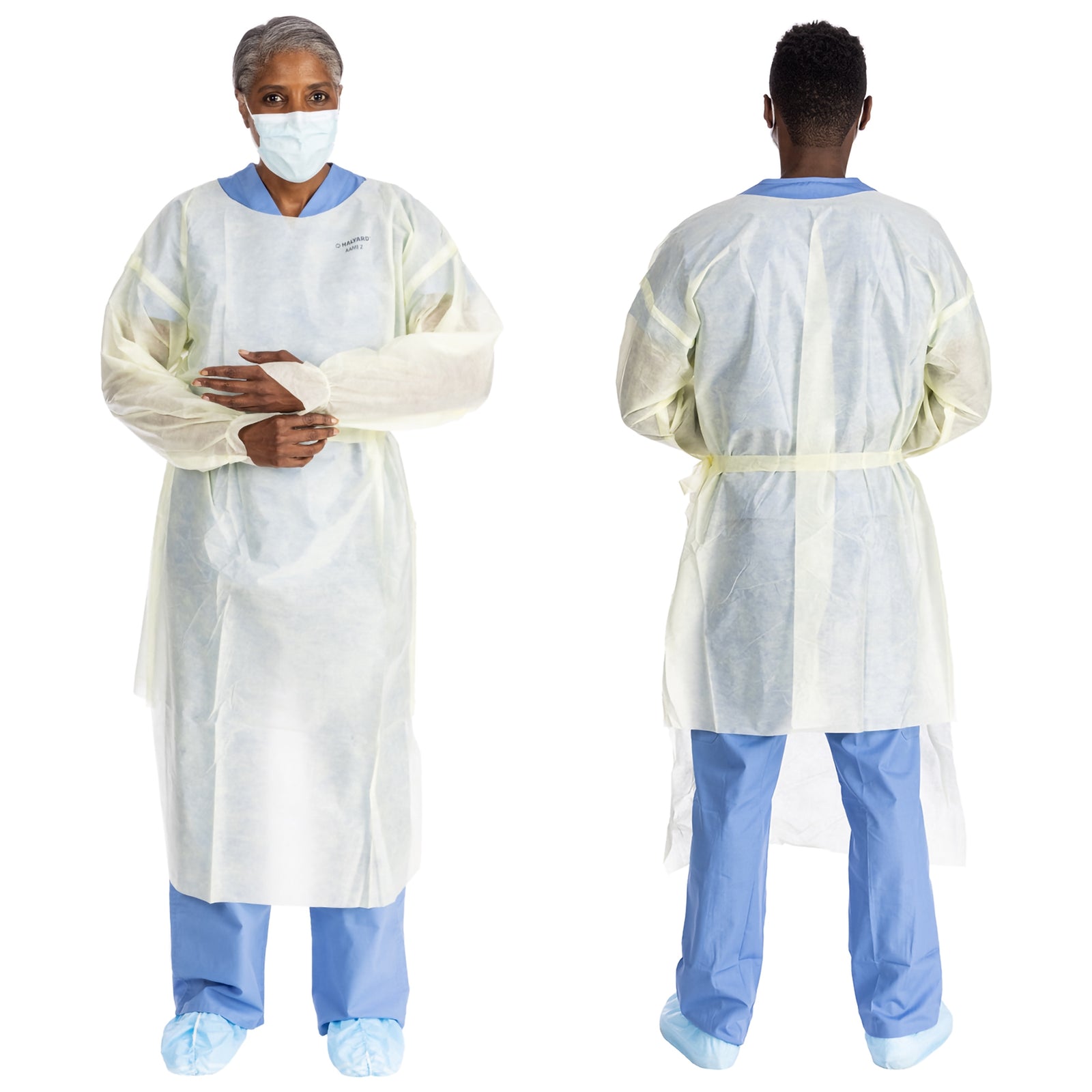 Halyard Basics Protective Procedure Gown AAMI Level 2 Large Yellow