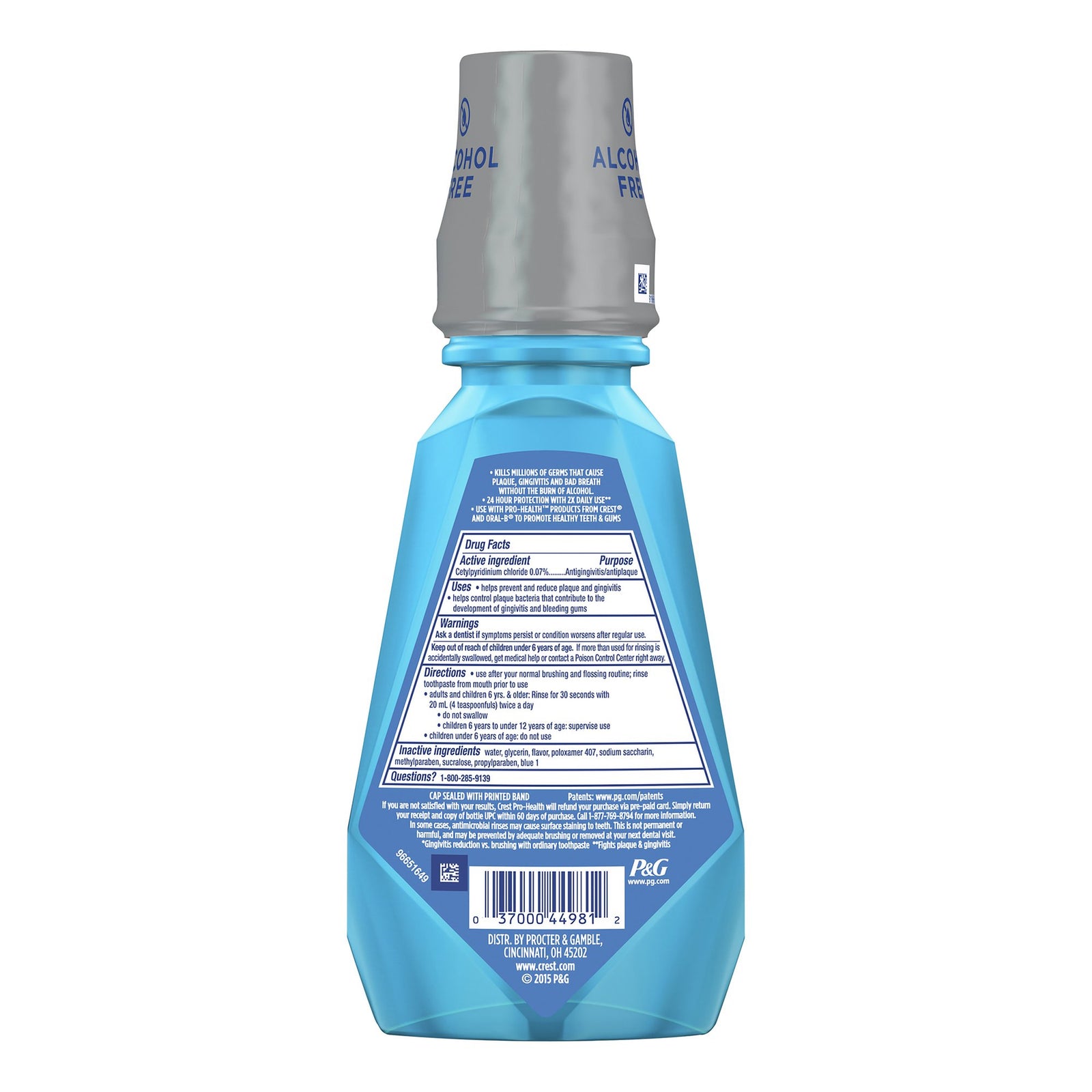 Crest Pro-Health Alcohol-Free Mouthwash 500 mL Clean Mint