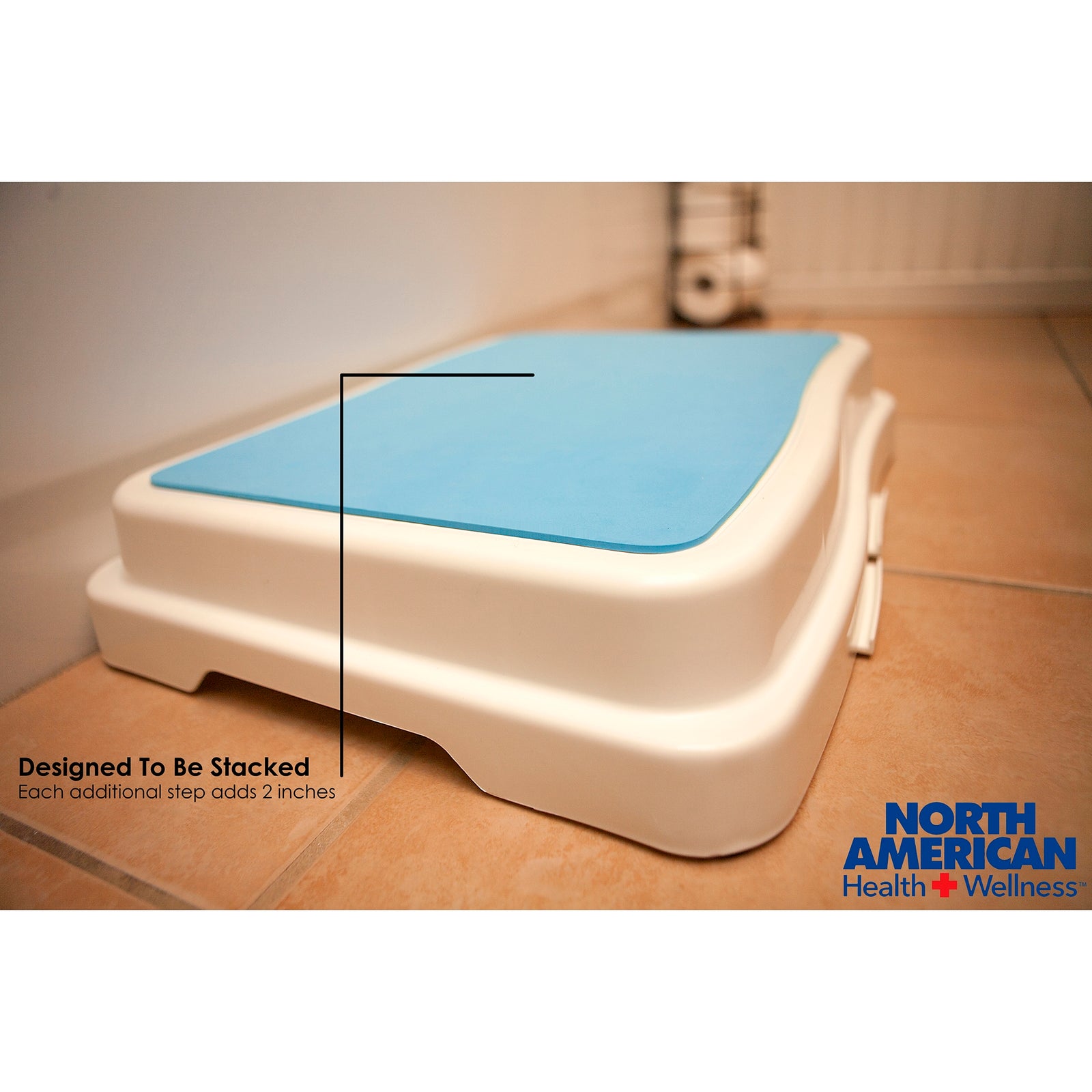 White Plastic Bath Step Stool with 4 Inch Height
