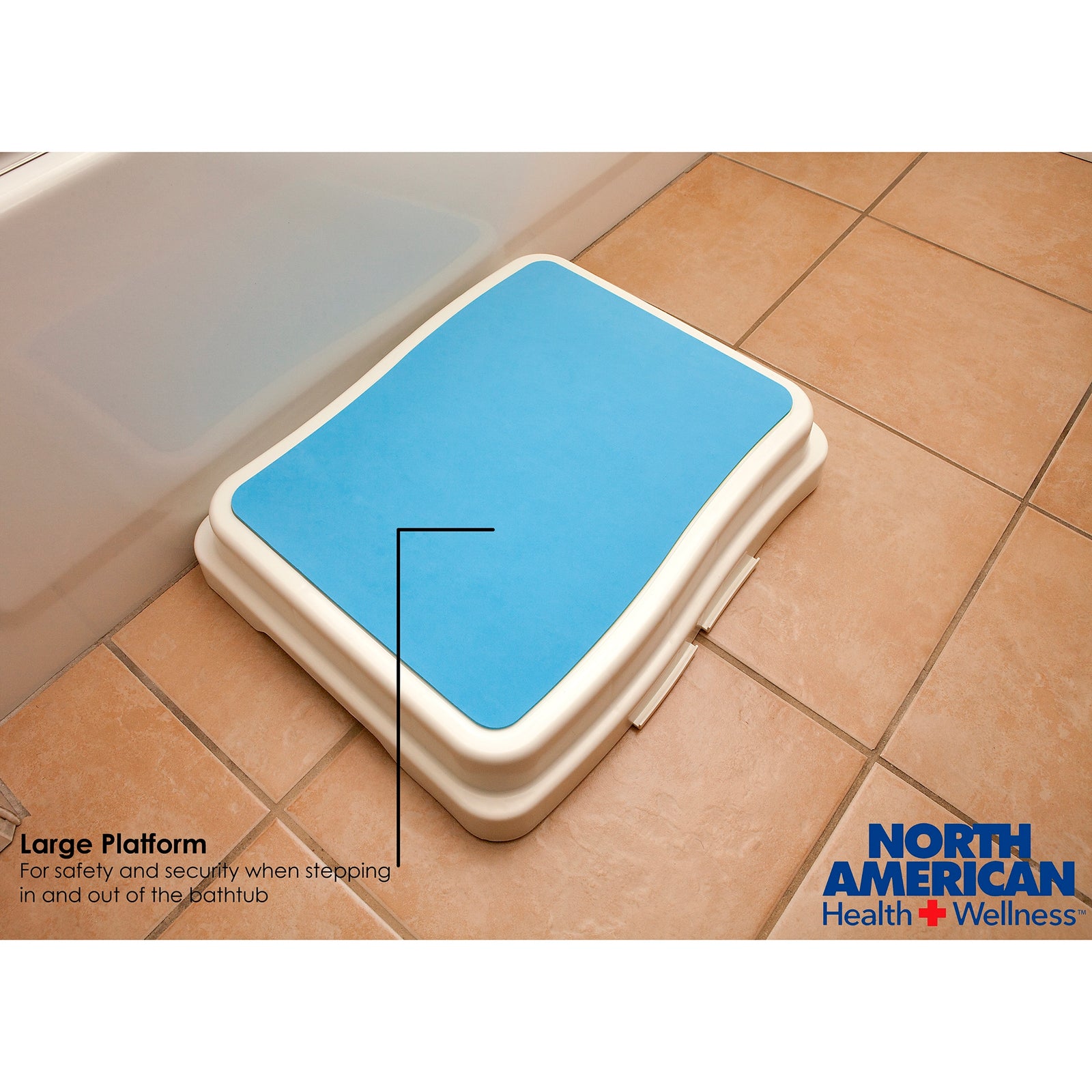 White Plastic Bath Step Stool with 4 Inch Height